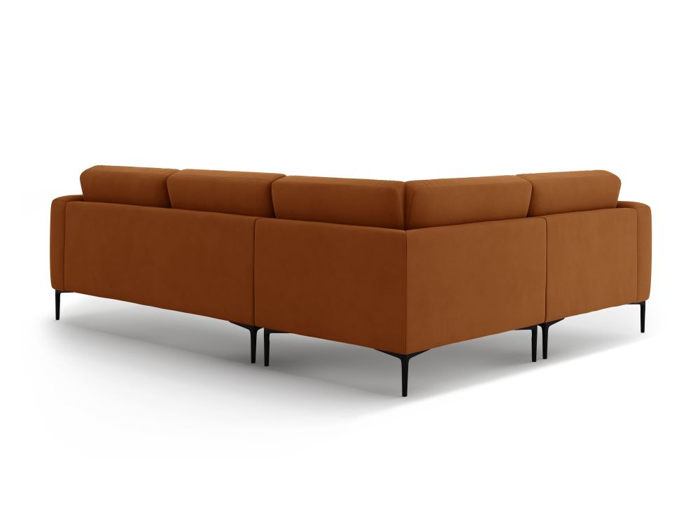 Cosmopolitan Design Ecksofa Lazio 4-Sitzer Samt Salvador Terrakotta Links