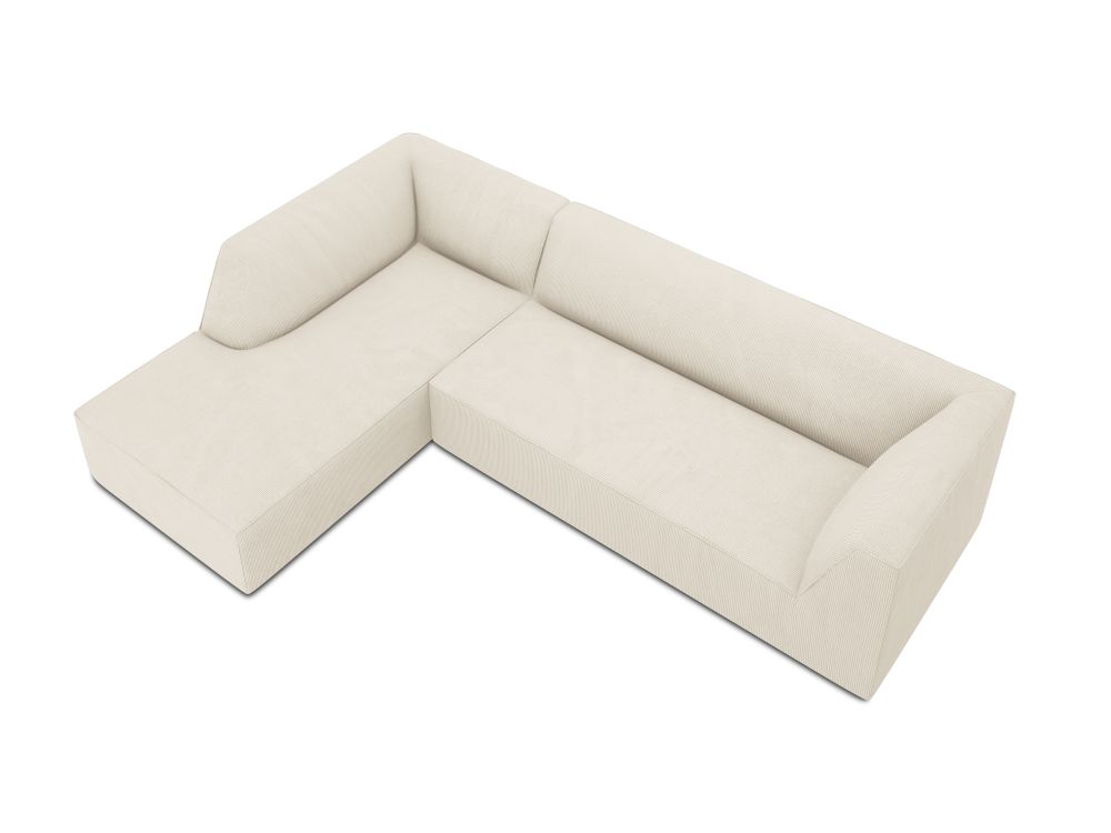 Cosmopolitan Design Ecksofa Siena 4-Sitzer Kord Scala Helles Beige Links