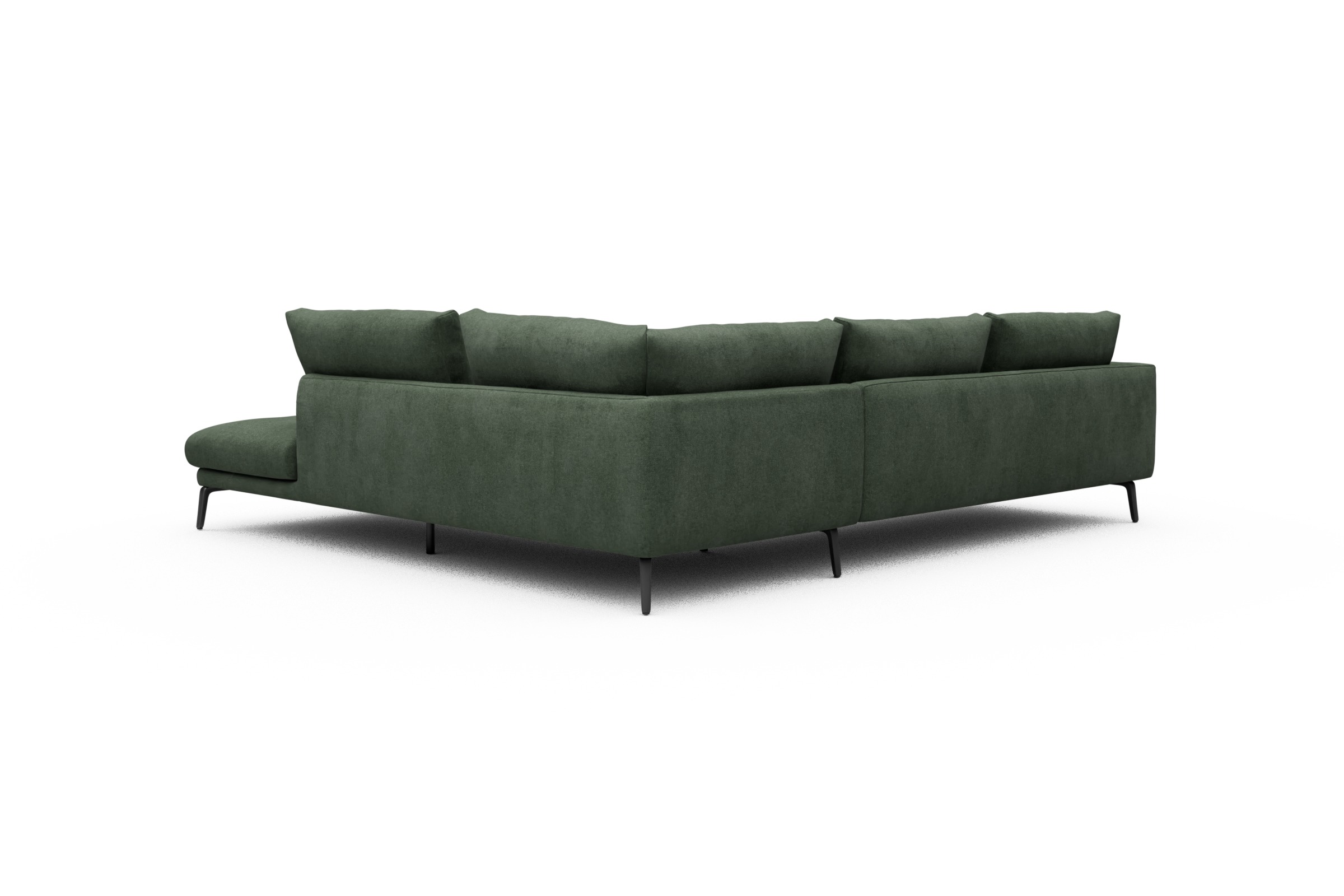 Ecksofa Karl Relax-Ecke rechts mit 2,5-Sitzer Casone-Forest-Green