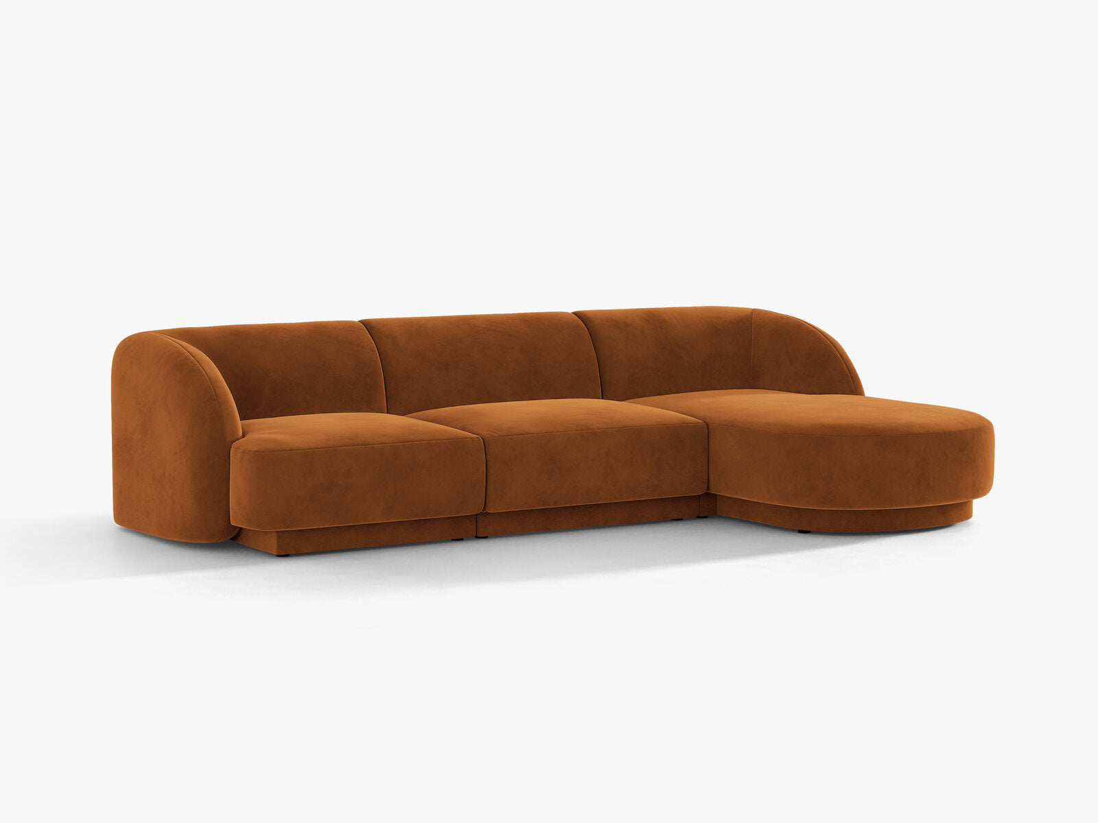 Micadoni Ecksofa Miley 4-Sitzer Rechts Samt Bluvel Terrakotta