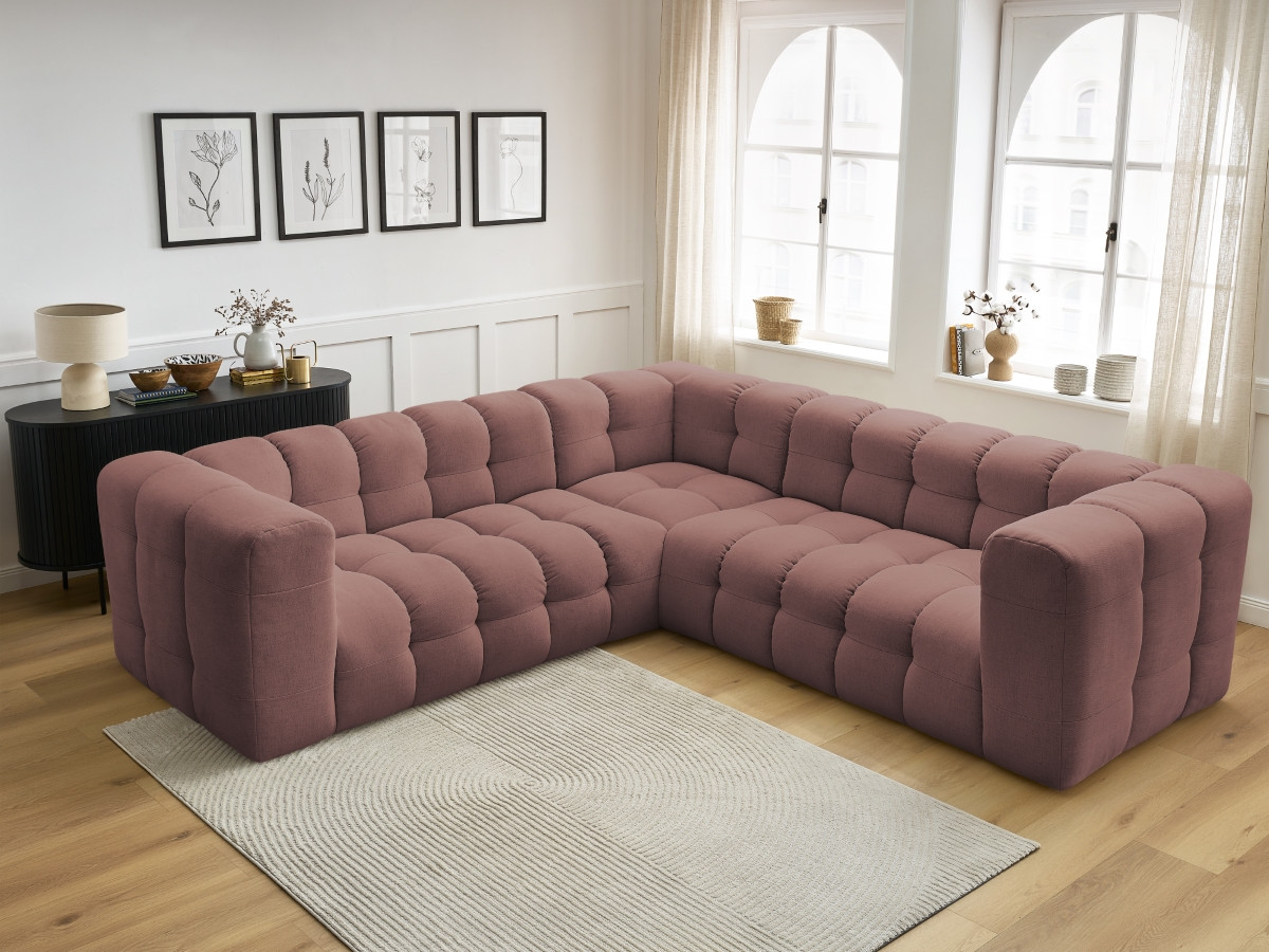 Bobochic Cloud Ecksofa 268 × 184 cm Stoff Rosa