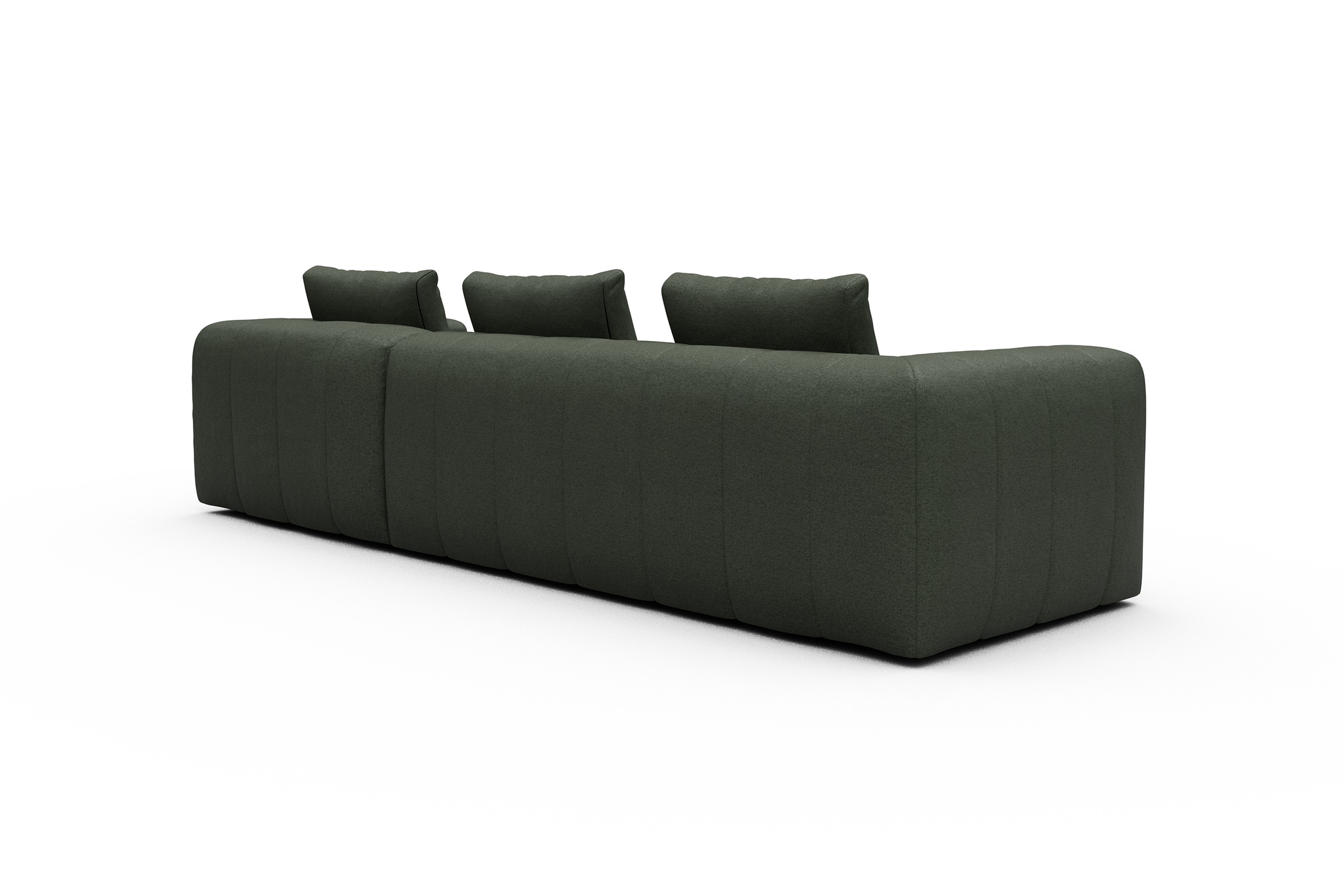 Ecksofa Hugo 2,5-Sitzer Armlehne links mit Chaiselongue Denari-Forest-Green