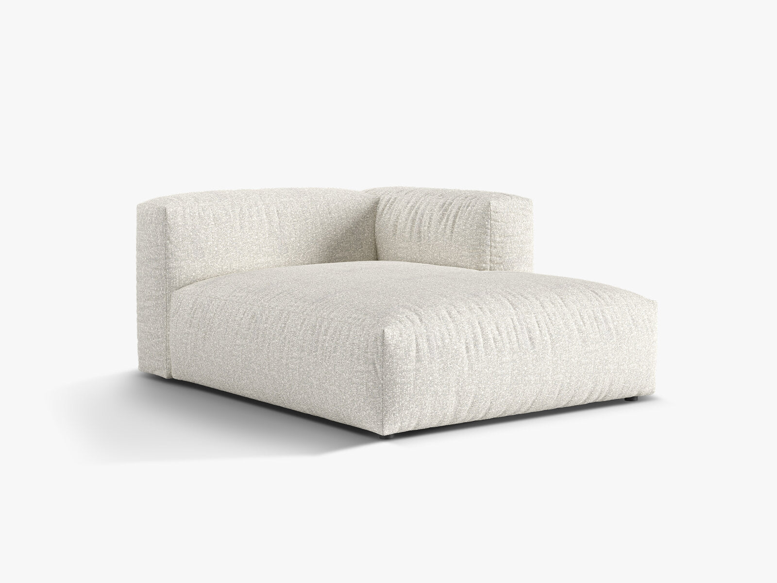 Micadoni Recamiere Martina 1-Sitzer Rechts Boucle Monet Grau Beige Melange