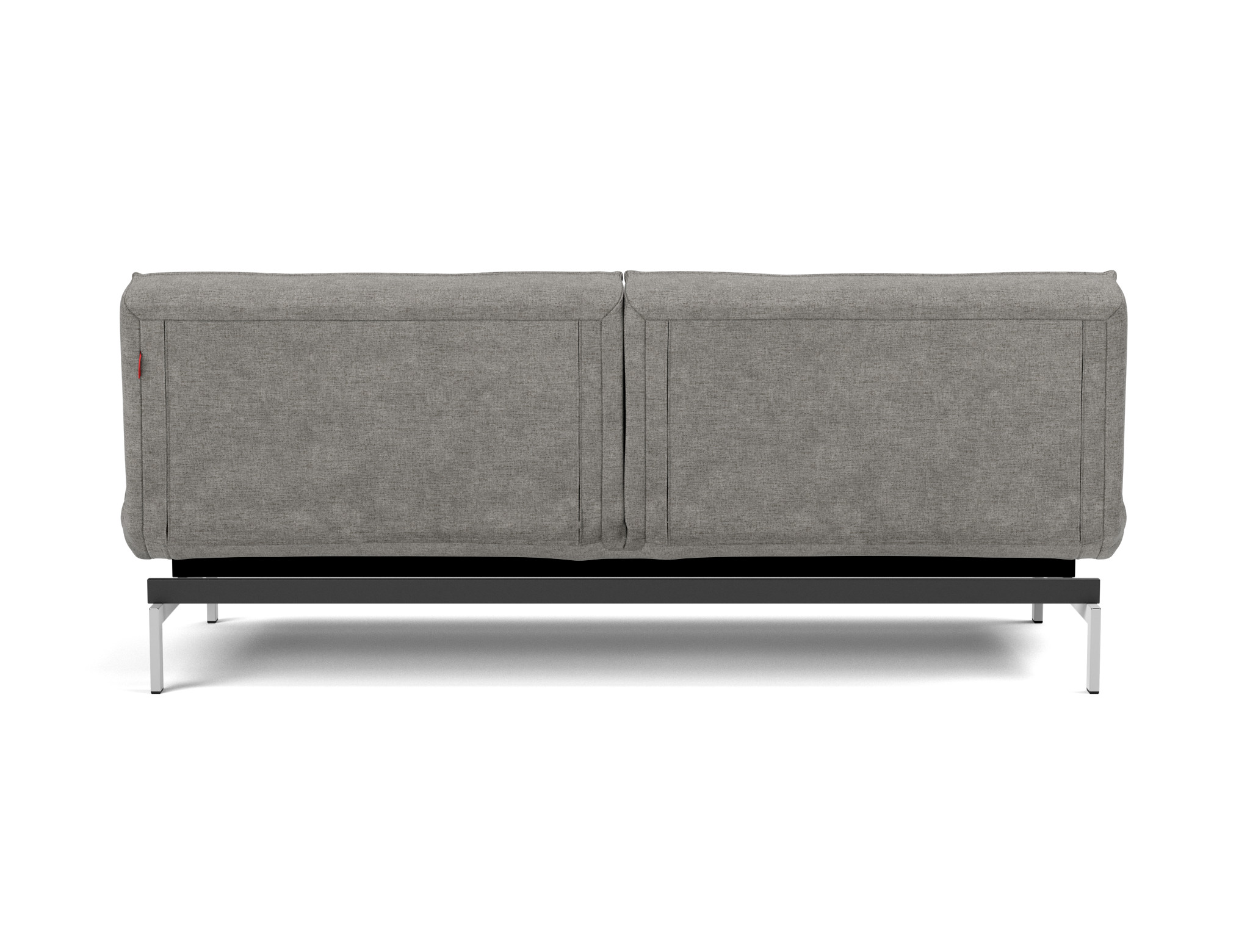 Schlafsofa Splitback Flachgewebe Avella 282-Warm-Grey Beine Chrom