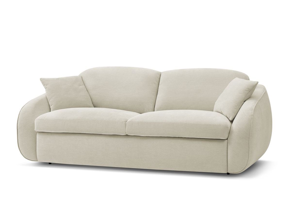 Bobochic Cezanne Schlafsofa 3-Sitzer Stoff Beige, Liegefläche 140 × 194 cm