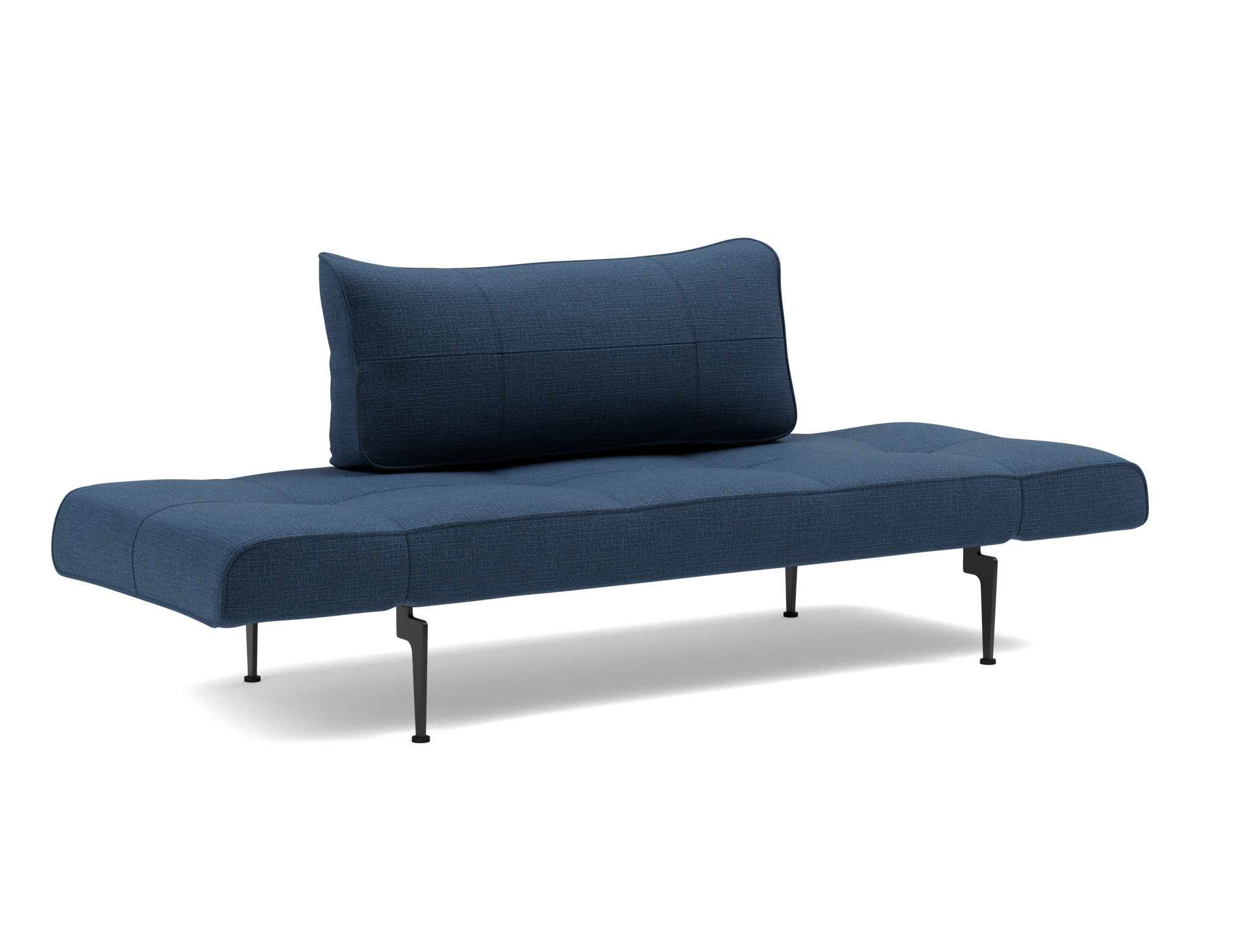 Tagesbett Zeal Chenille Esina 414-Indigo-Blue Beine Laser schwarz