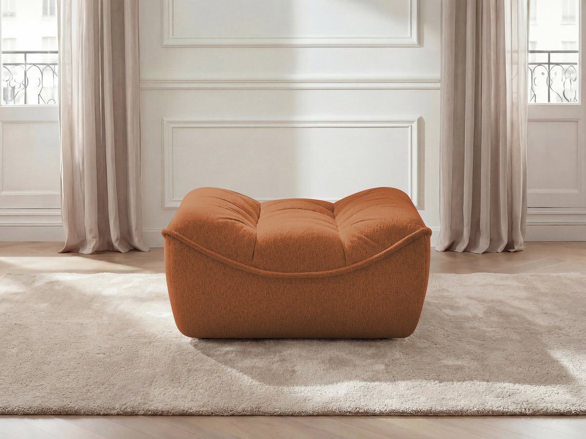 Bobochic Serena Pouf Melange-Stoff Orange