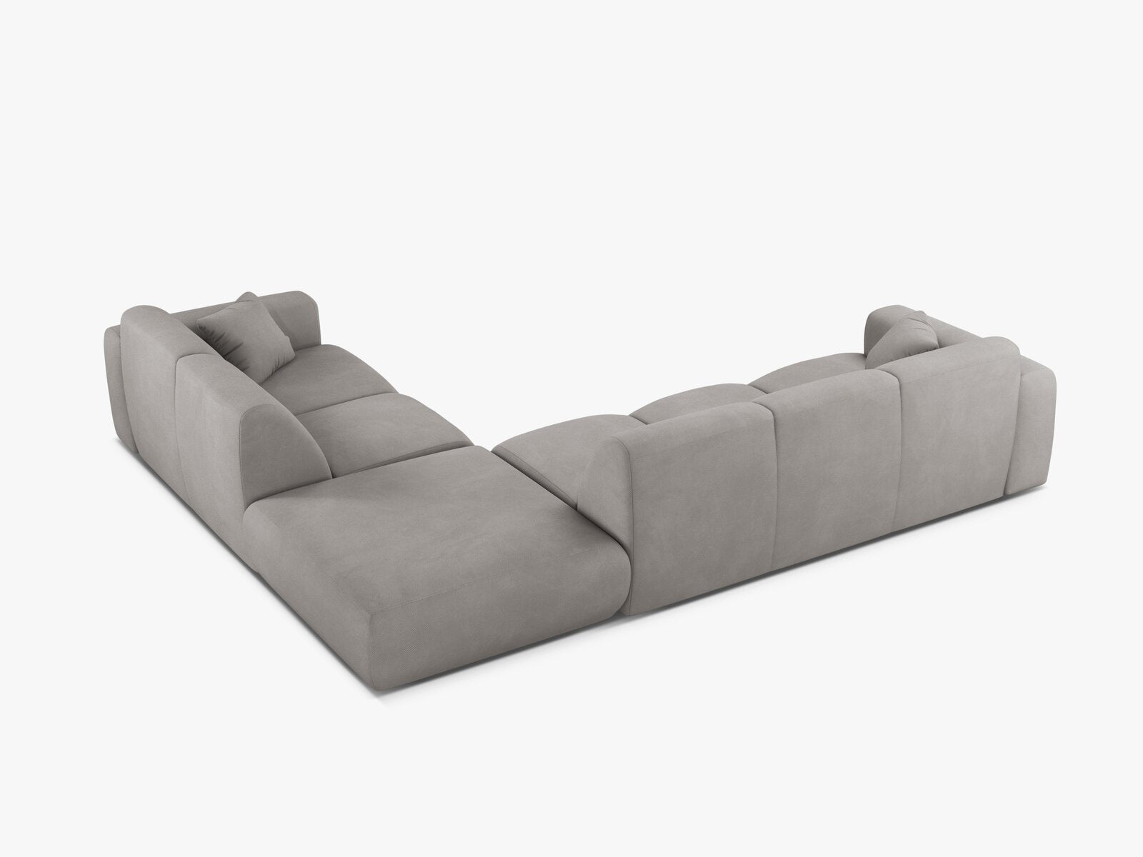 Micadoni Ecksofa Molino 6-Sitzer Rechts Strukturierter Stoff Rebel Hellgrau