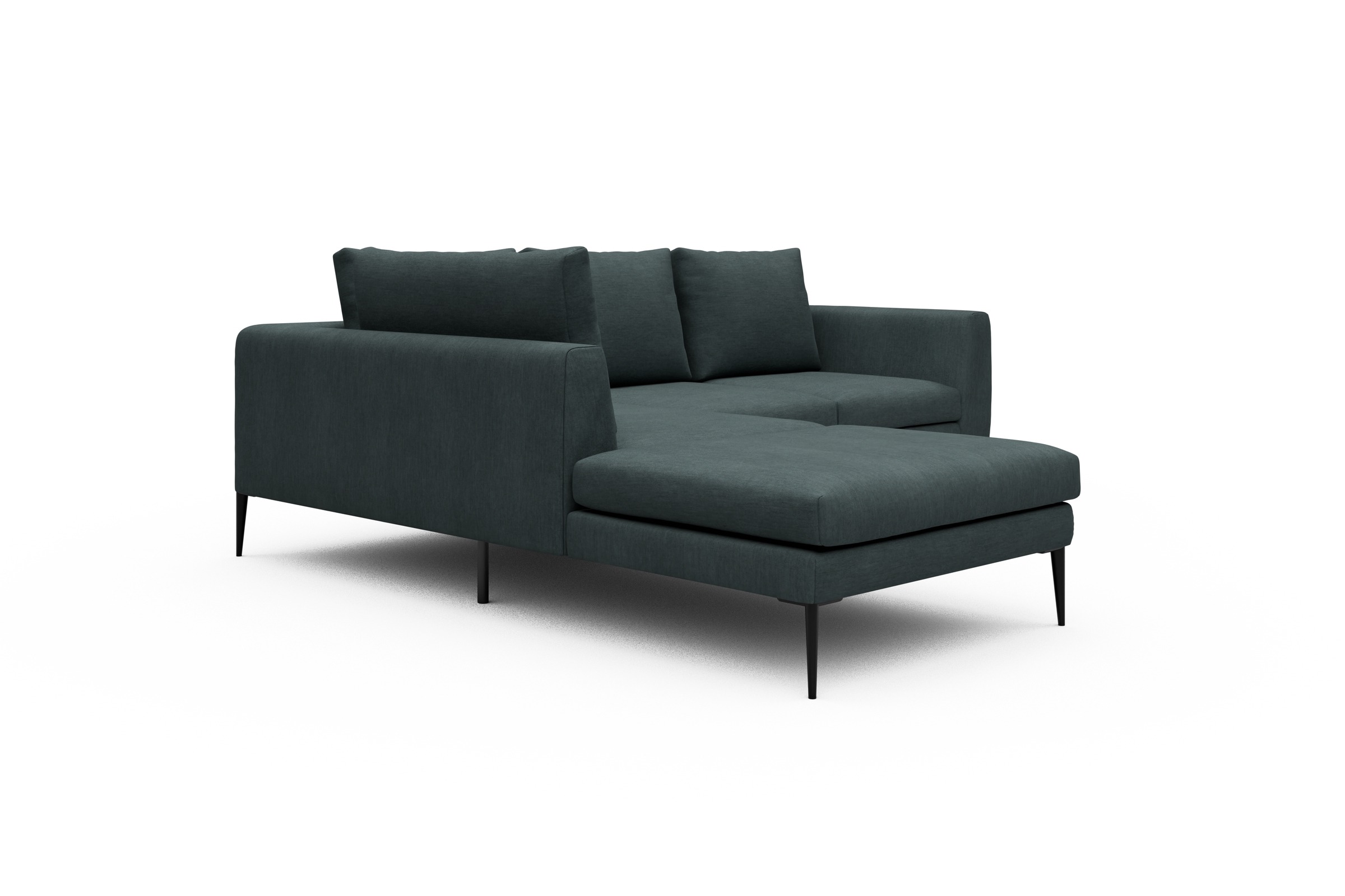 Ecksofa Paul Relax-Ecke links mit 2-Sitzer Vivus-Blue