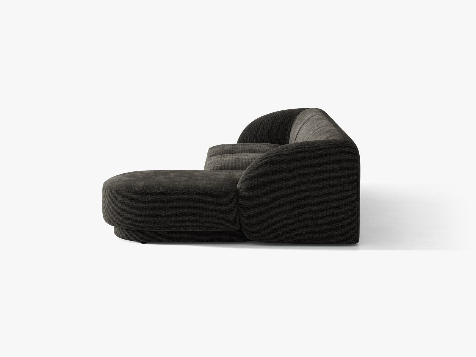Micadoni Ecksofa Miley 4-Sitzer Rechts Chenille Eden Anthrazit