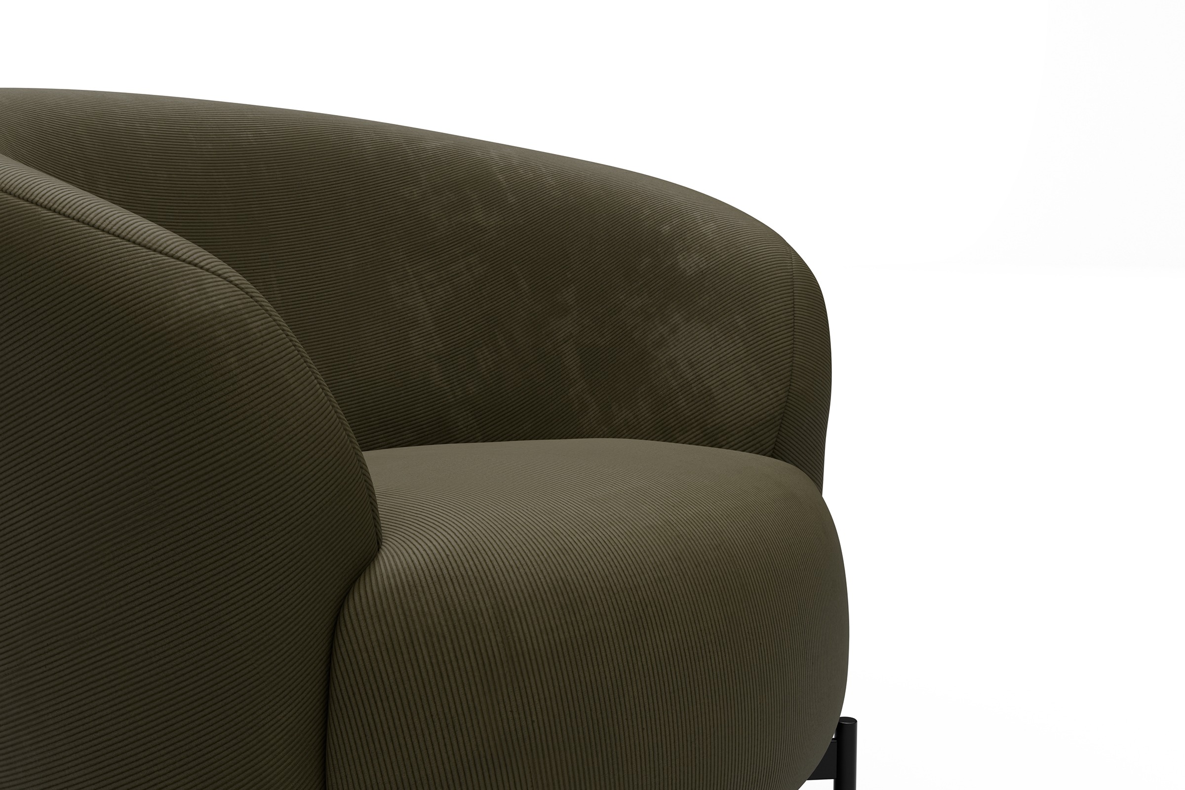 Sessel Ronda X-Metallgestell Schwarz Cordufine-Pine-Green