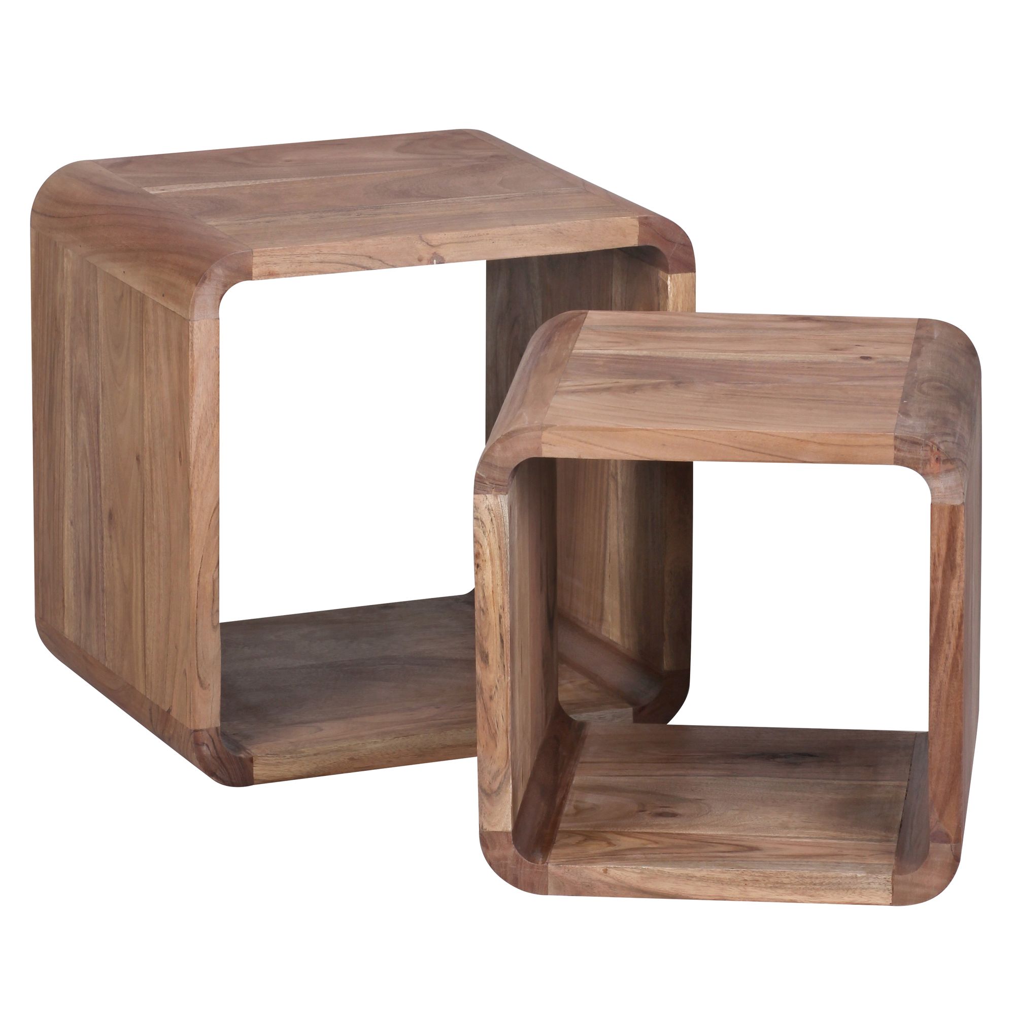 Satztisch 2er-Set Andenes Akazie Massivholz 43 × 36 × 43 cm