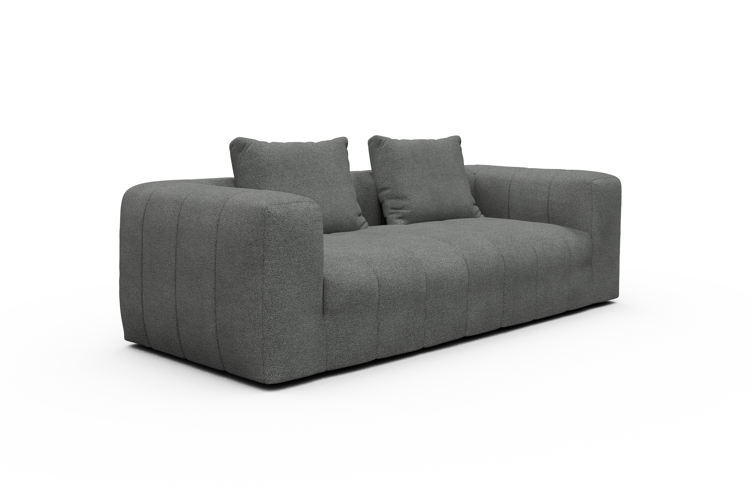 Sofa Hugo 3-Sitzer Boucle-Ash-Grey