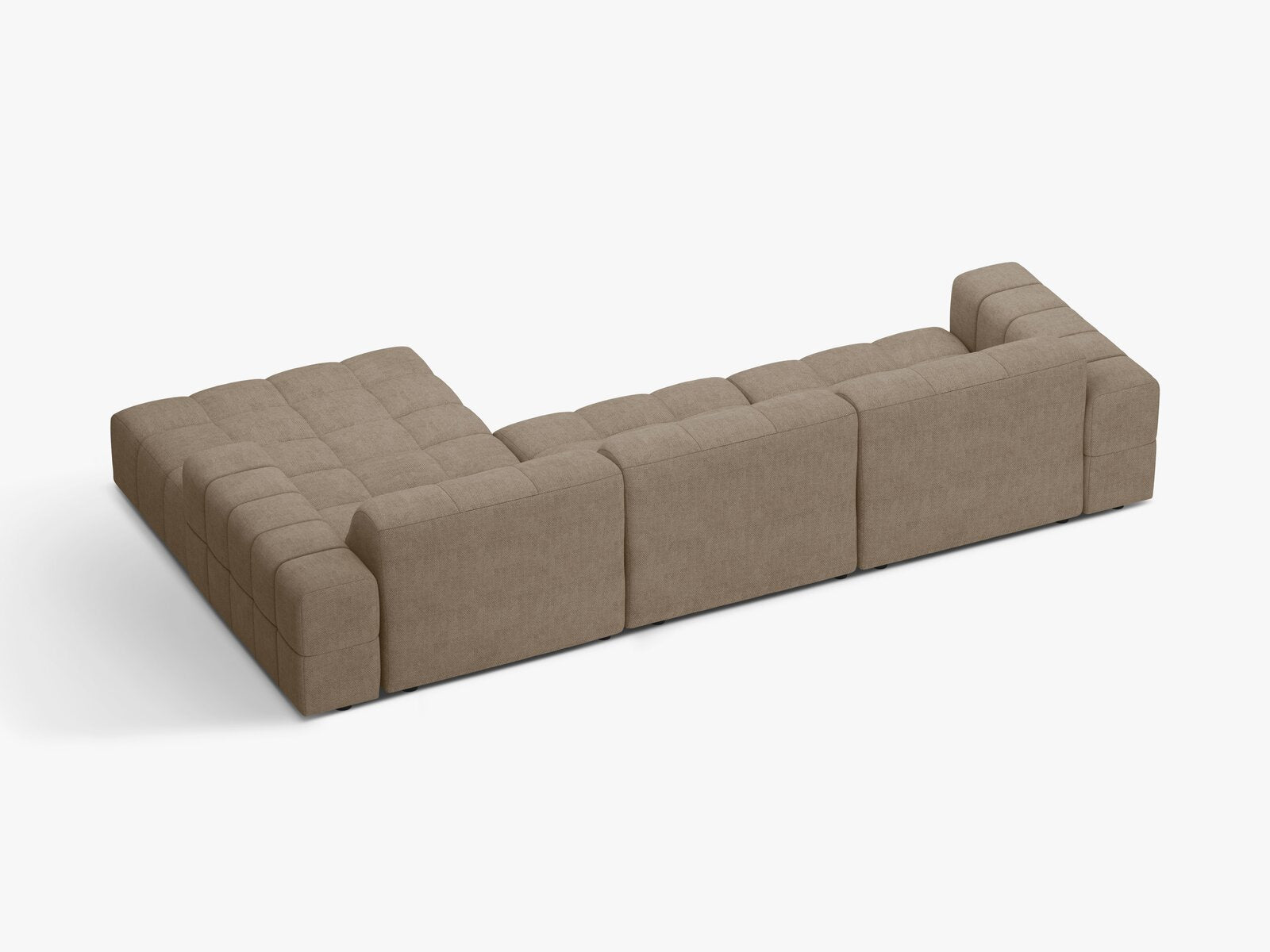Micadoni Ecksofa Jennifer 4-Sitzer Chenille Eden Dunkelbeige Rechts