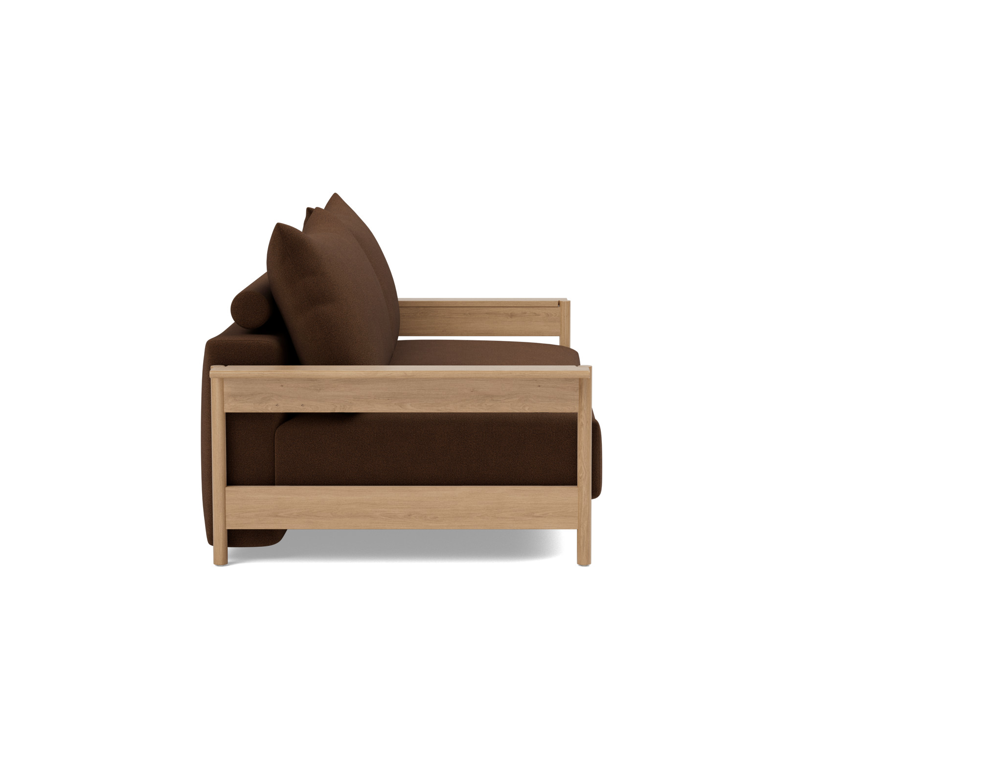 Schlafsofa Malloy Wood Strukturierter Stoff Taura 359-Cappuccino