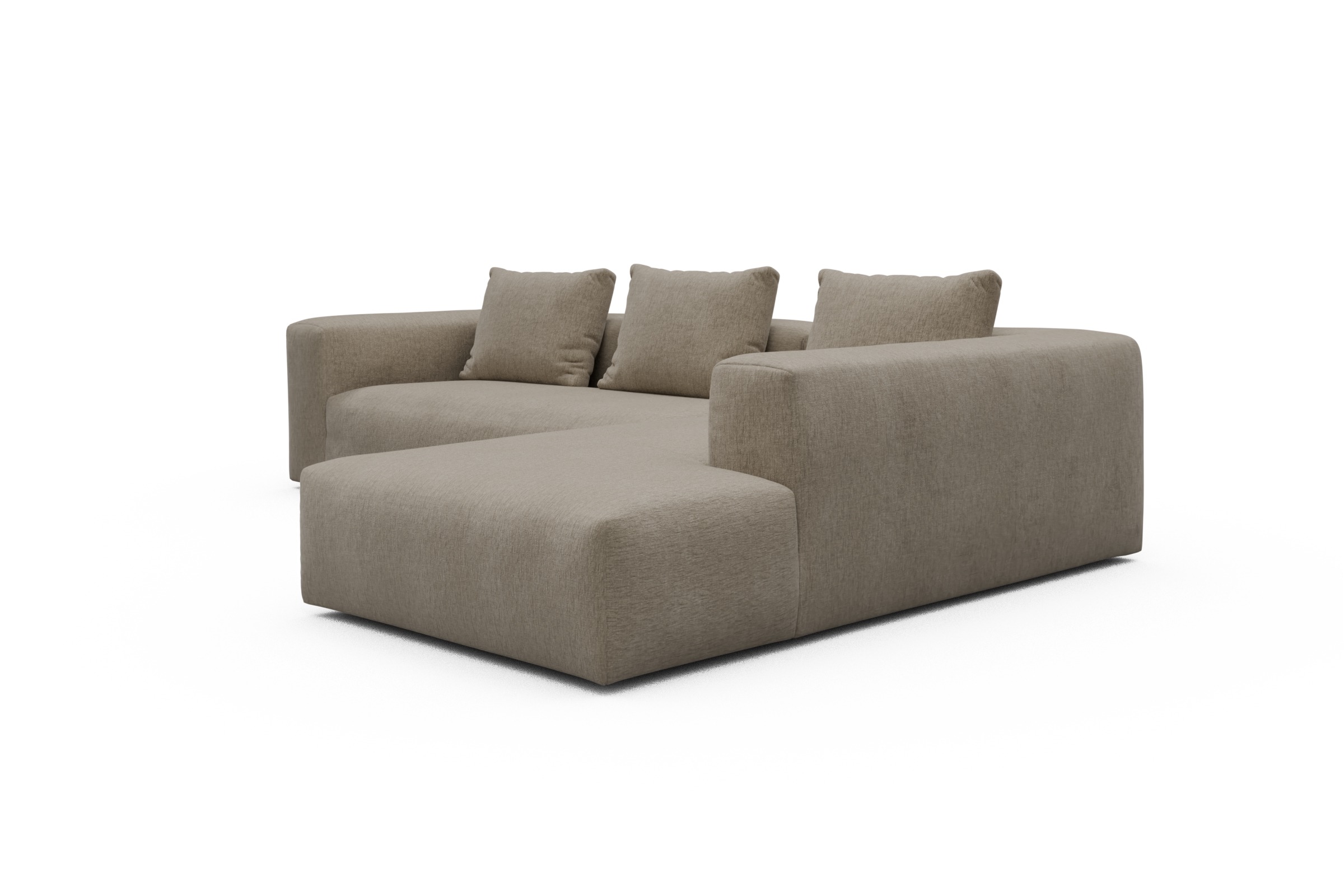 Ecksofa Fred Relax-Ecke rechts mit 2,5-Sitzer Smooth-Belge
