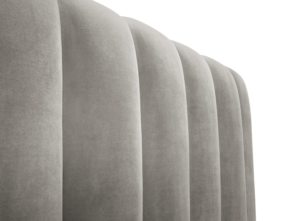 Cosmopolitan Design Stauraumbett mit Kopfteil Palma 140x200 Samt Bluvel Hellgrau