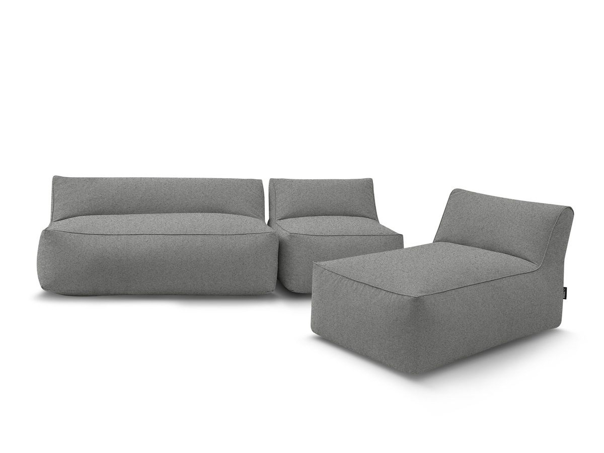 Bobochic Riviera Pouf 320 × 135 cm Stoff Dunkelgrau