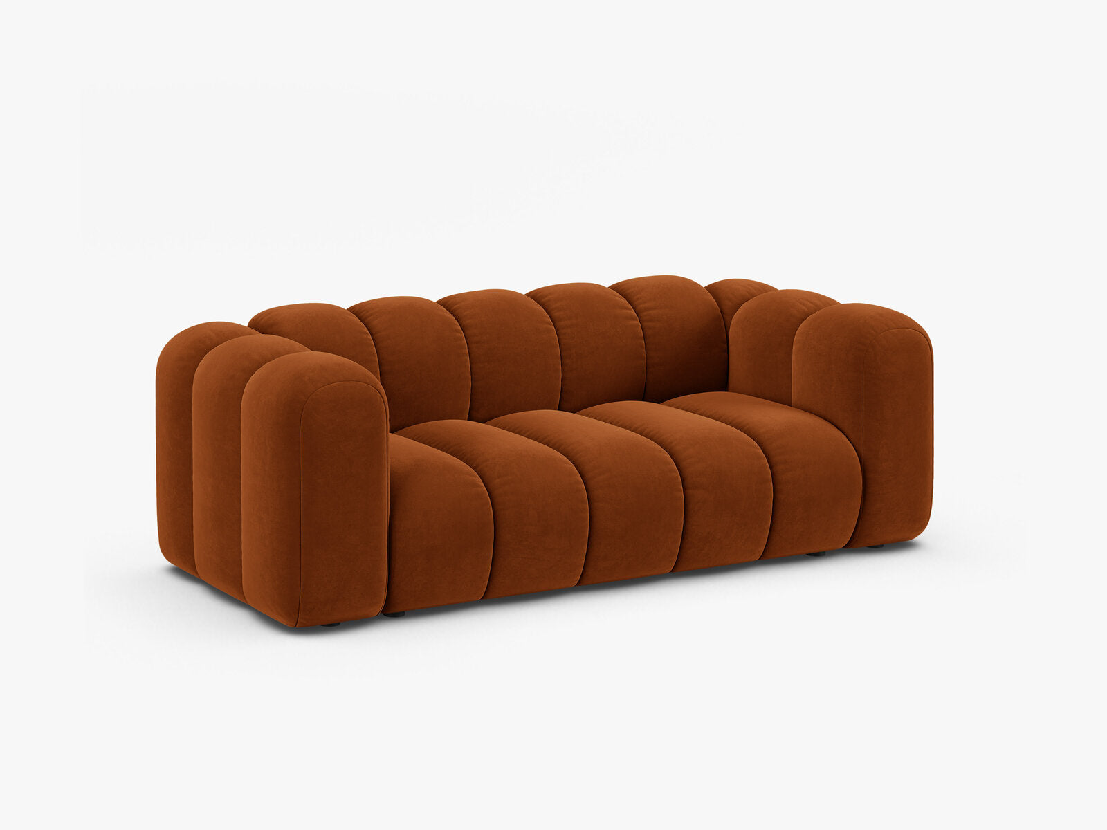 Micadoni Sofa Lupine 2-Sitzer Samt Salvador Terrakotta
