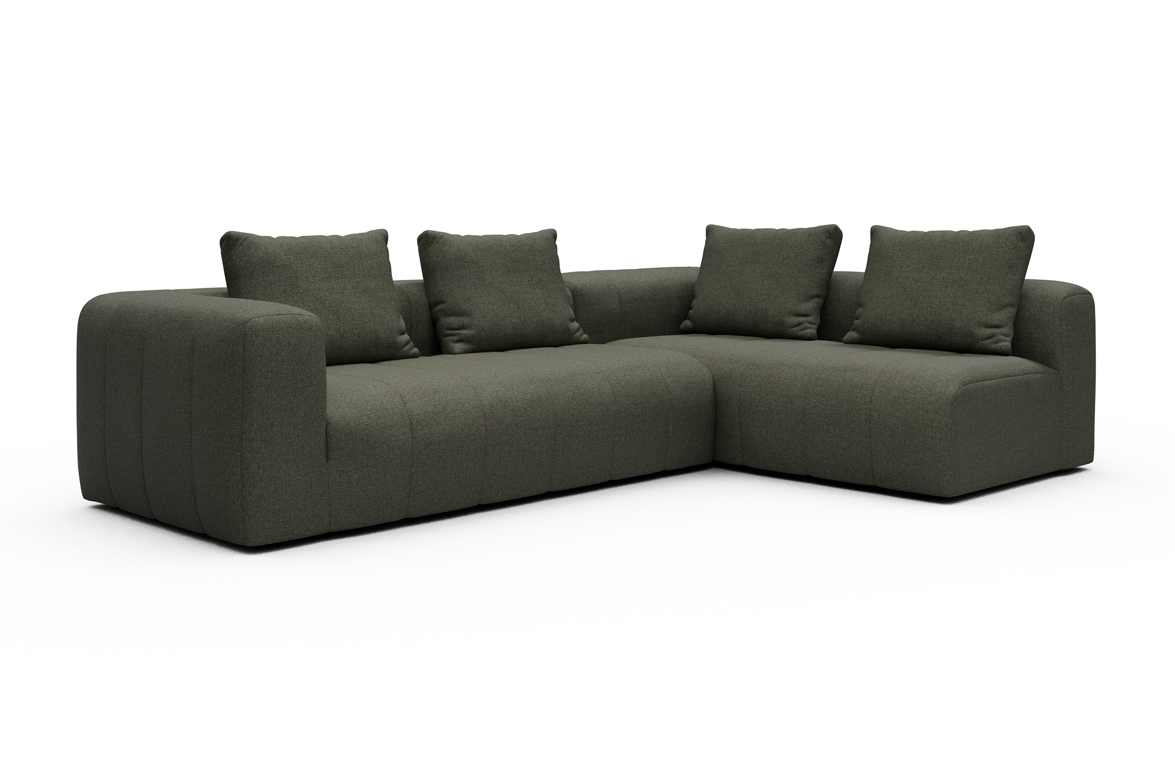 Ecksofa Hugo 2x 2,5-Sitzer Armlehne links Sama-Winter-Moss