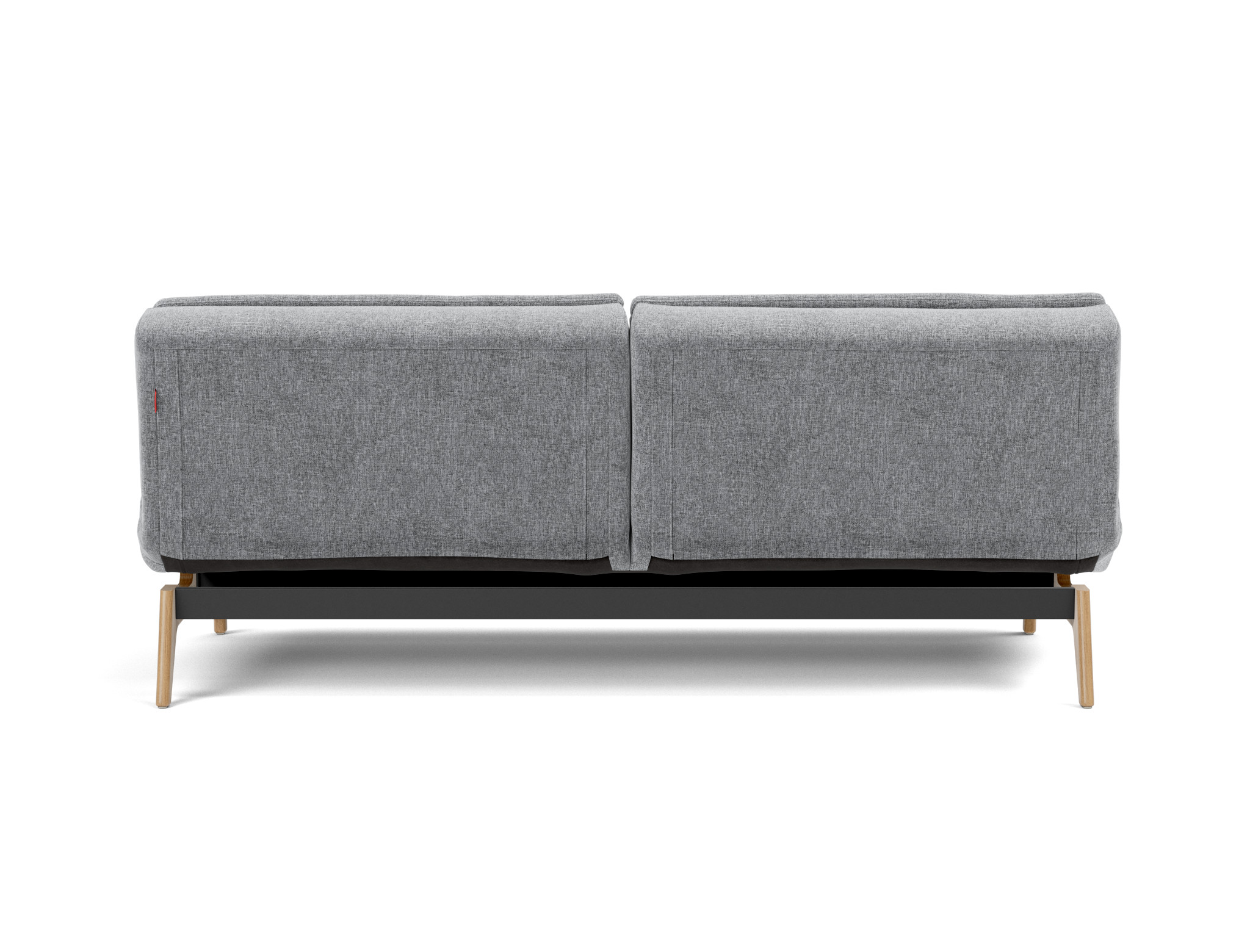 Schlafsofa Dublexo Strukturierter Stoff Twist 565-Granite Beine Eiche