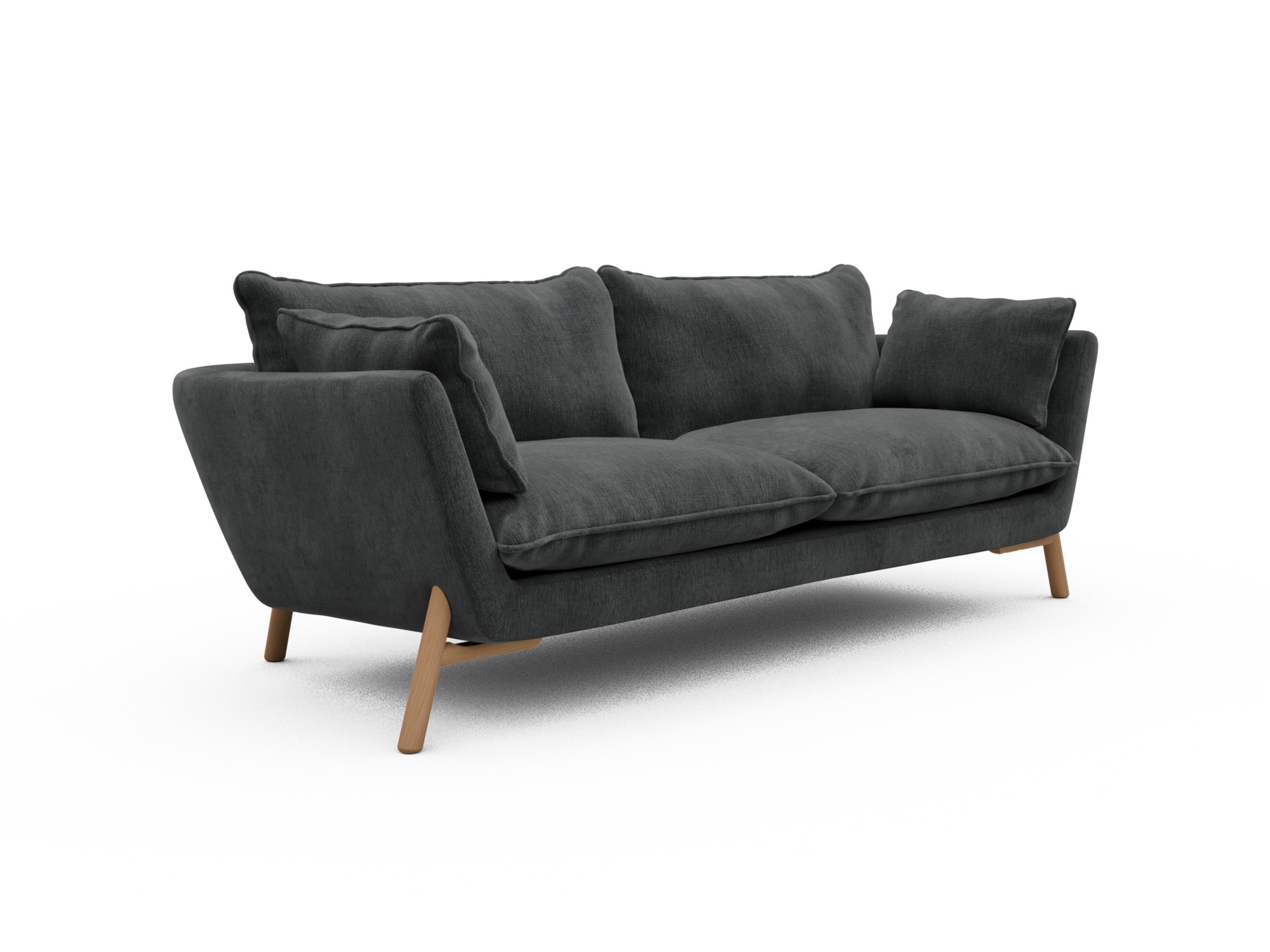 Skandi Home Sofa Emil Soft 3-Sitzer Beinfarbe Eiche Natur Smooth-Deep-Warm-Grey moebelfaktor