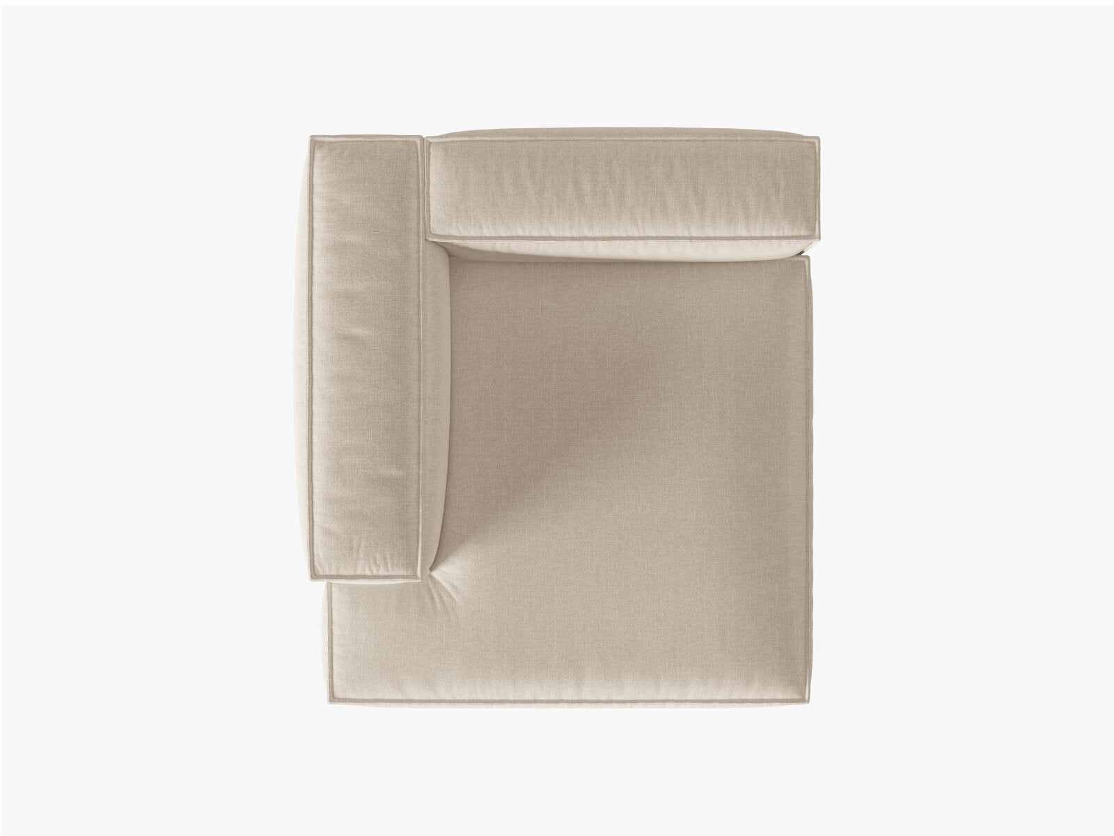 Micadoni Recamiere Nuria 1-Sitzer Links Strukturierter Stoff Beige