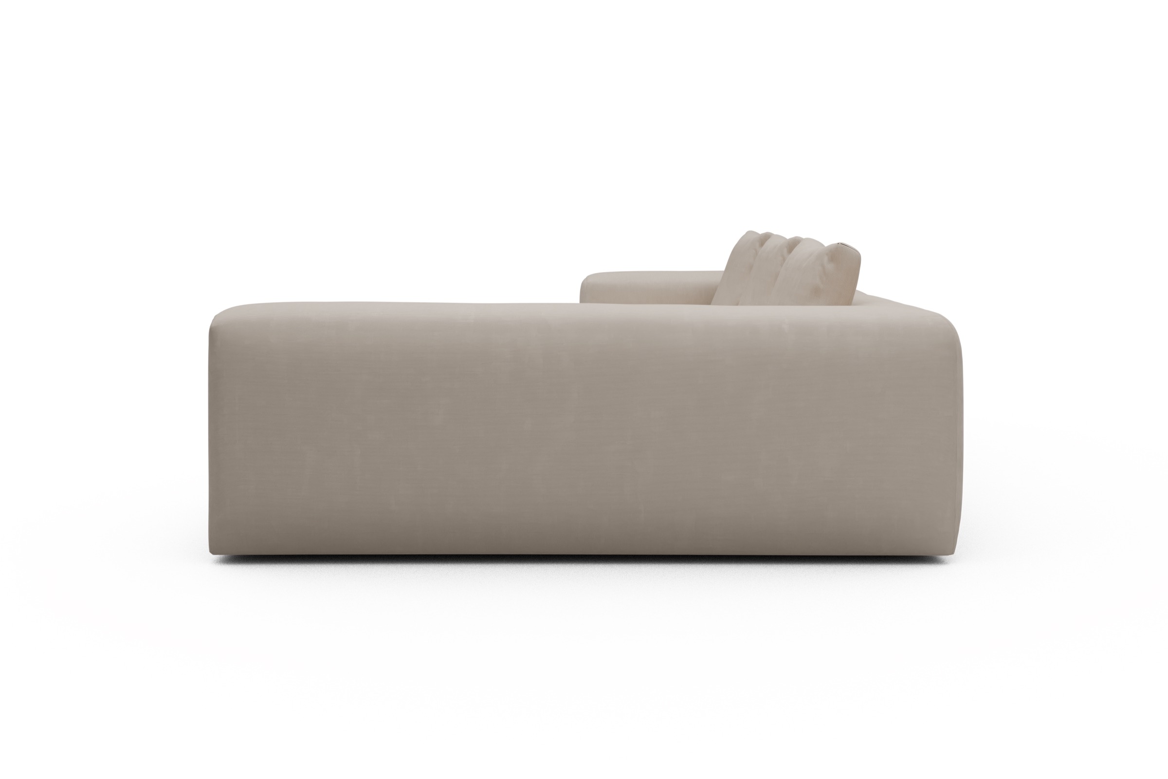 Ecksofa Fred 2x 2,5-Sitzer rechts offen Cordufine-Off-White