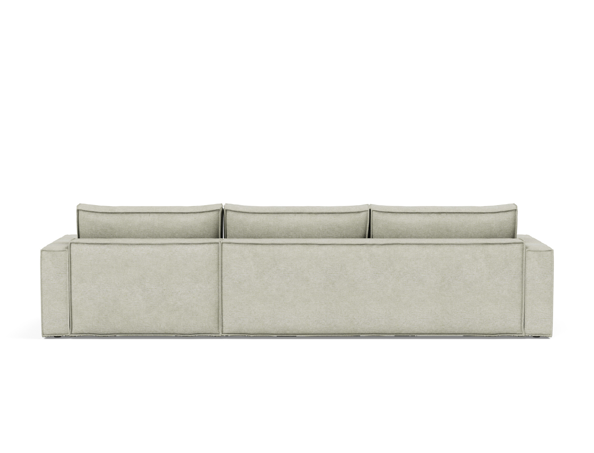 Schlafsofa Newilla mit Chaiselongue Flachgewebe Avella 280-Sand