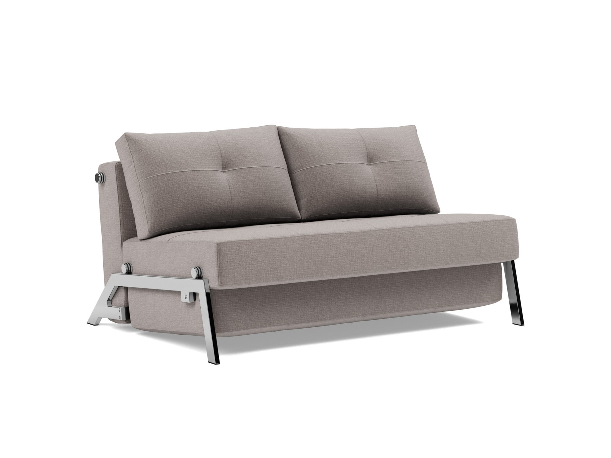 Schlafsofa Cubed 140 Chenille Esina 418-Truffle Beine Chrom