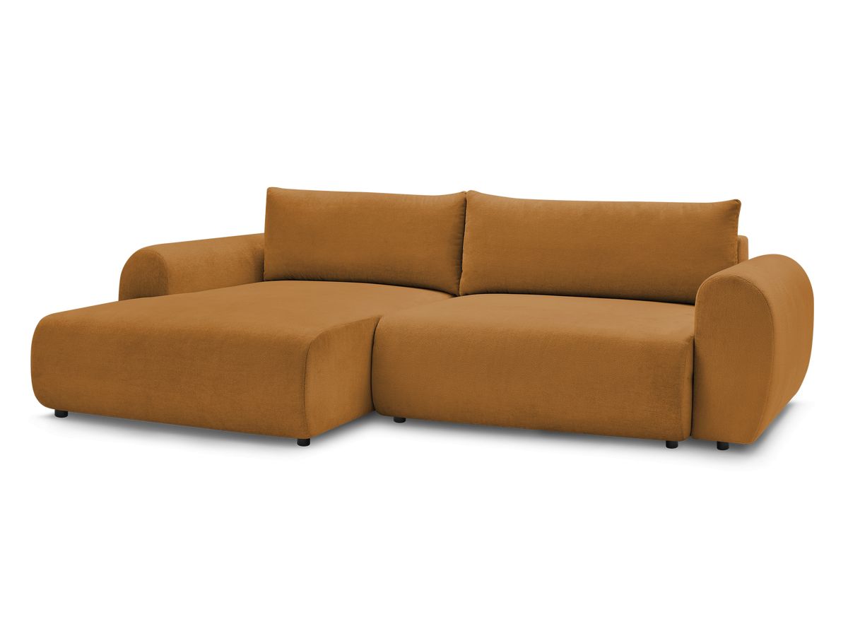 Bobochic Lucien Ecksofa mit Schlaffunktion und Bettkasten 314 × 167 cm Stoff Gelb Ecke links