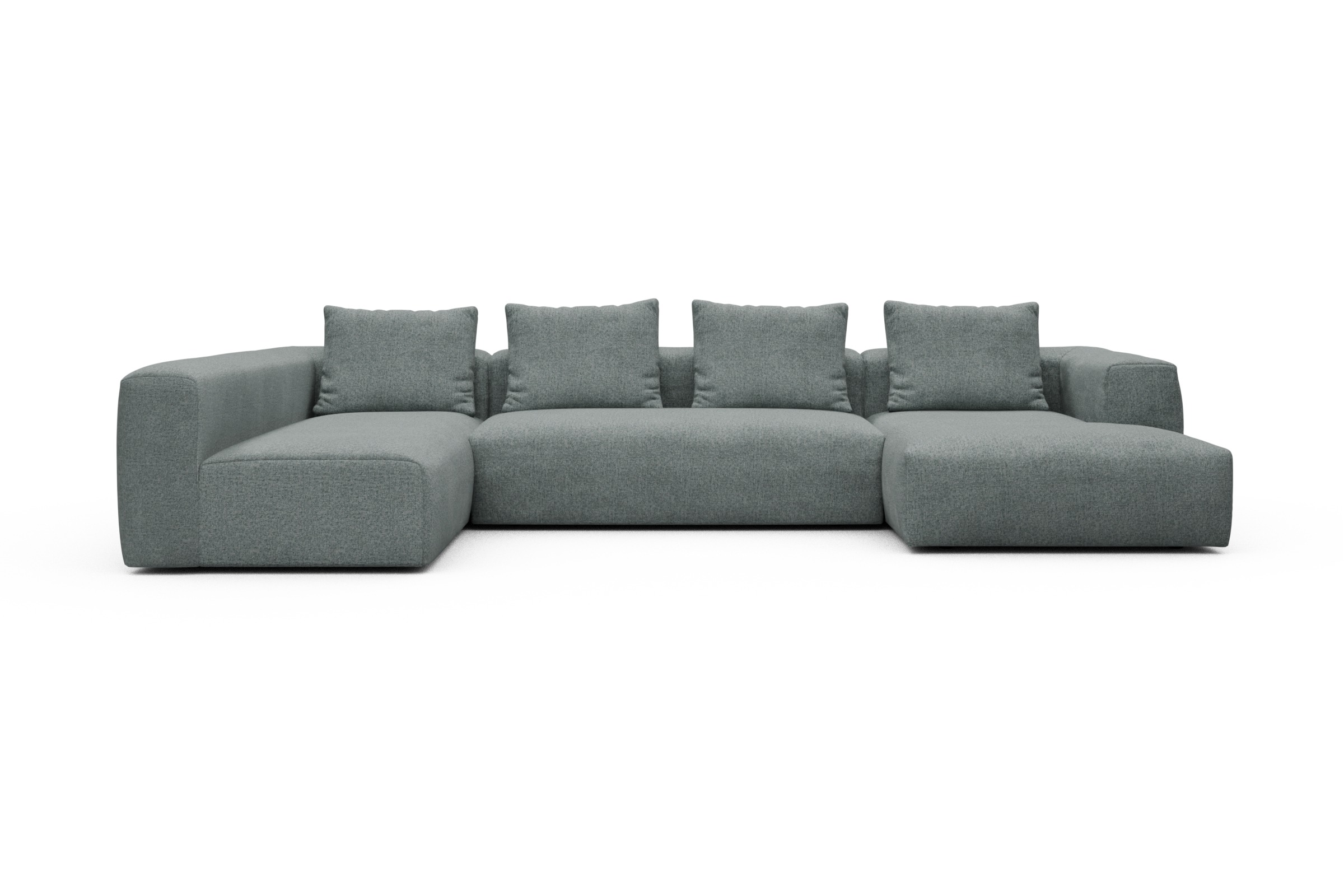 Skandi Home Wohnlandschaft Fred Chaiselongue rechts mit 2-Sitzer und lange Armlehne links Casone-Light-Mixed-Green moebelfaktor