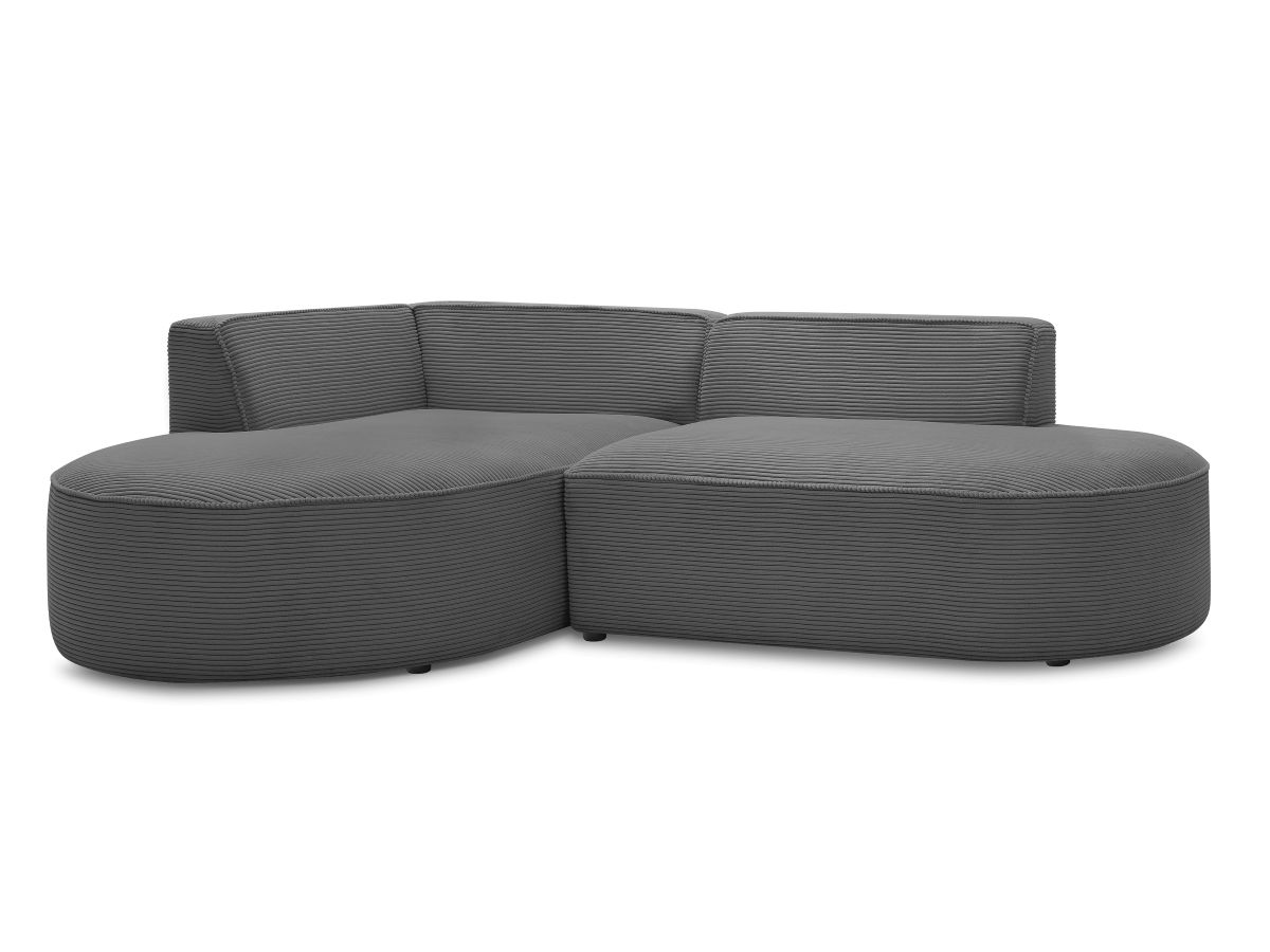 Bobochic Rousseau Ecksofa Cordsamt Dunkelgrau Ecke links