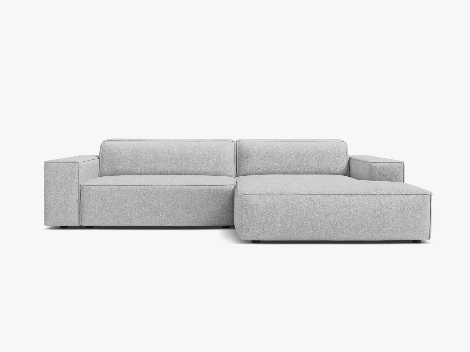 Micadoni Ecksofa Jodie 3-Sitzer Rechts Boucle Baloo Hellgrau