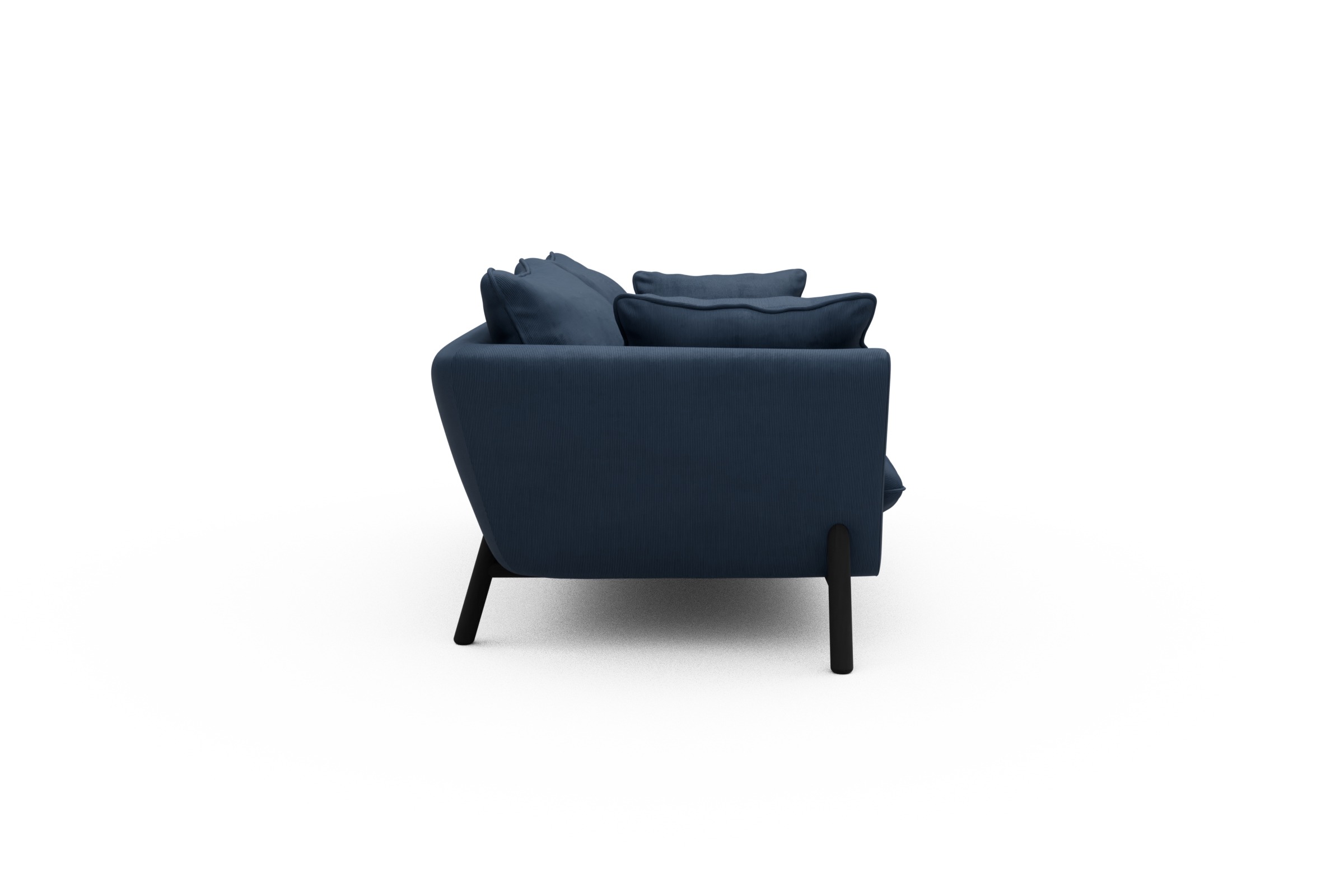 Sofa Emil PREMIUM 2-Sitzer Beinfarbe Eiche Schwarz Cordufine-Royal-Blue
