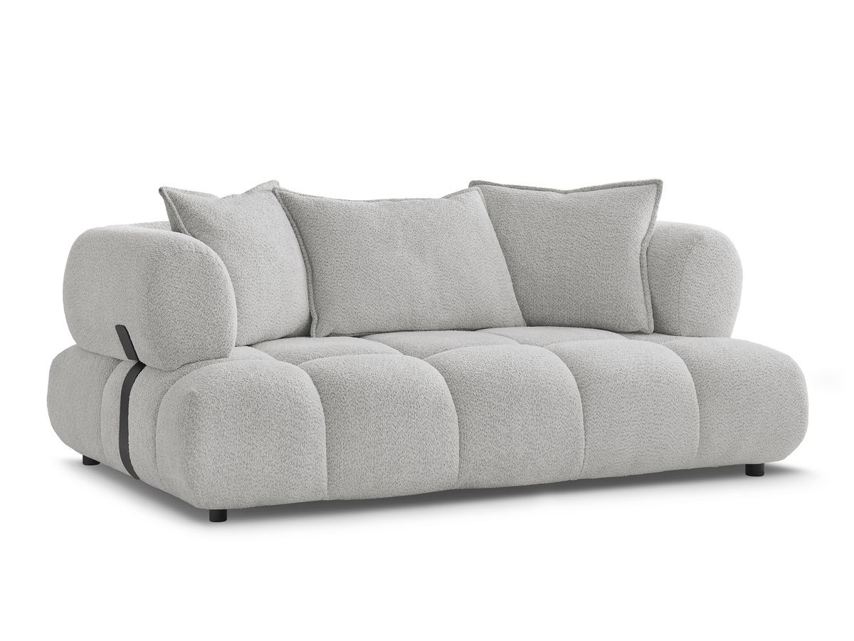 Bobochic Alya Sofa 2-Sitzer Bouclé-Stoff Hellgrau