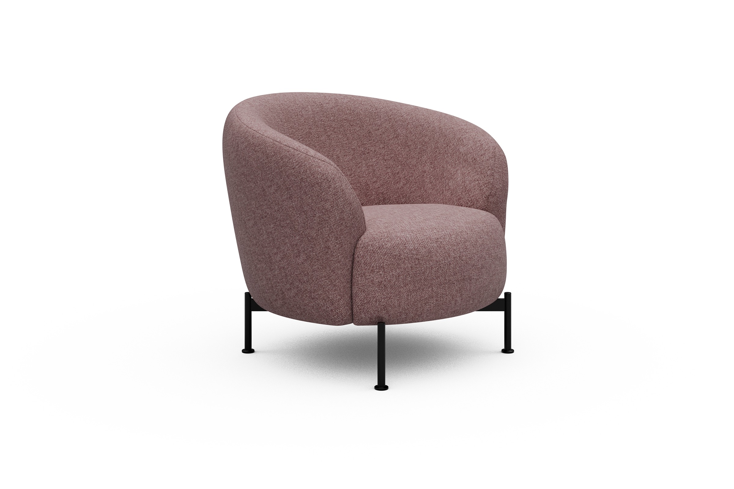Sessel Ronda X-Metallgestell Schwarz Sama-Flamingo