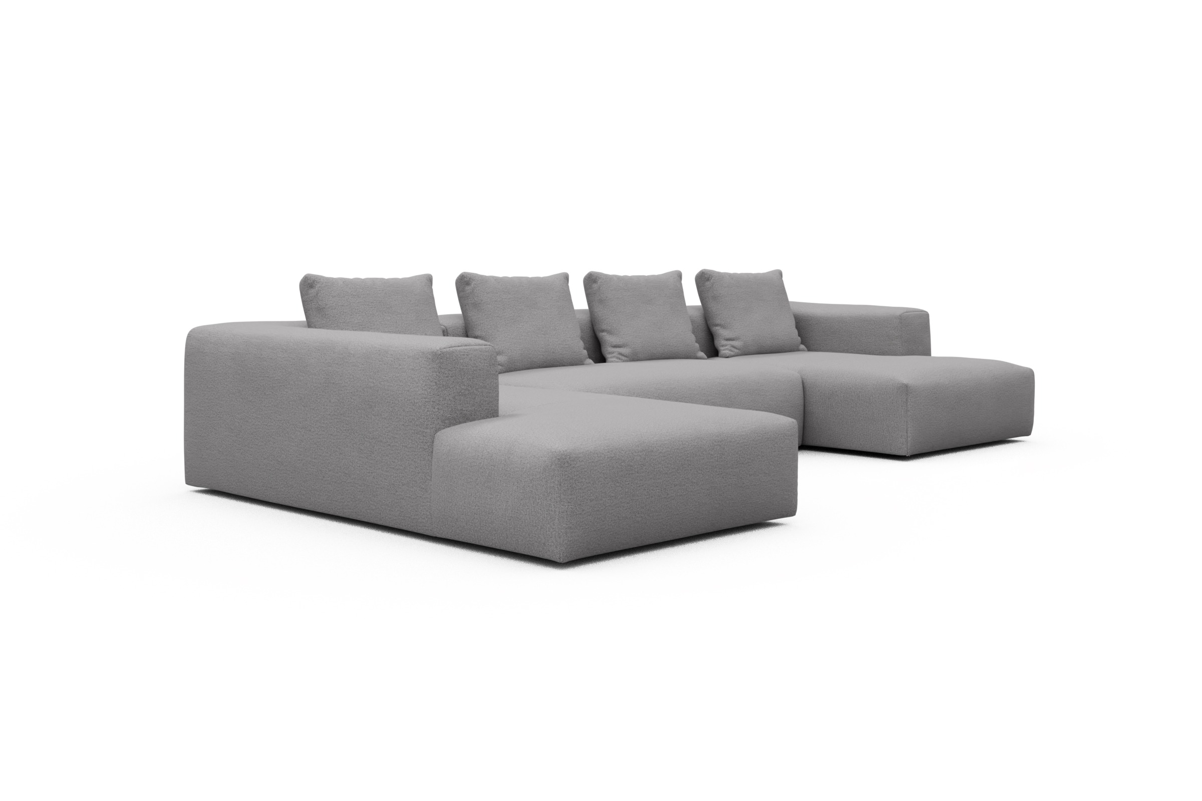 Wohnlandschaft Fred Relax-Ecke links mit 2-Sitzer und Chaiselongue rechts Sama-Grey
