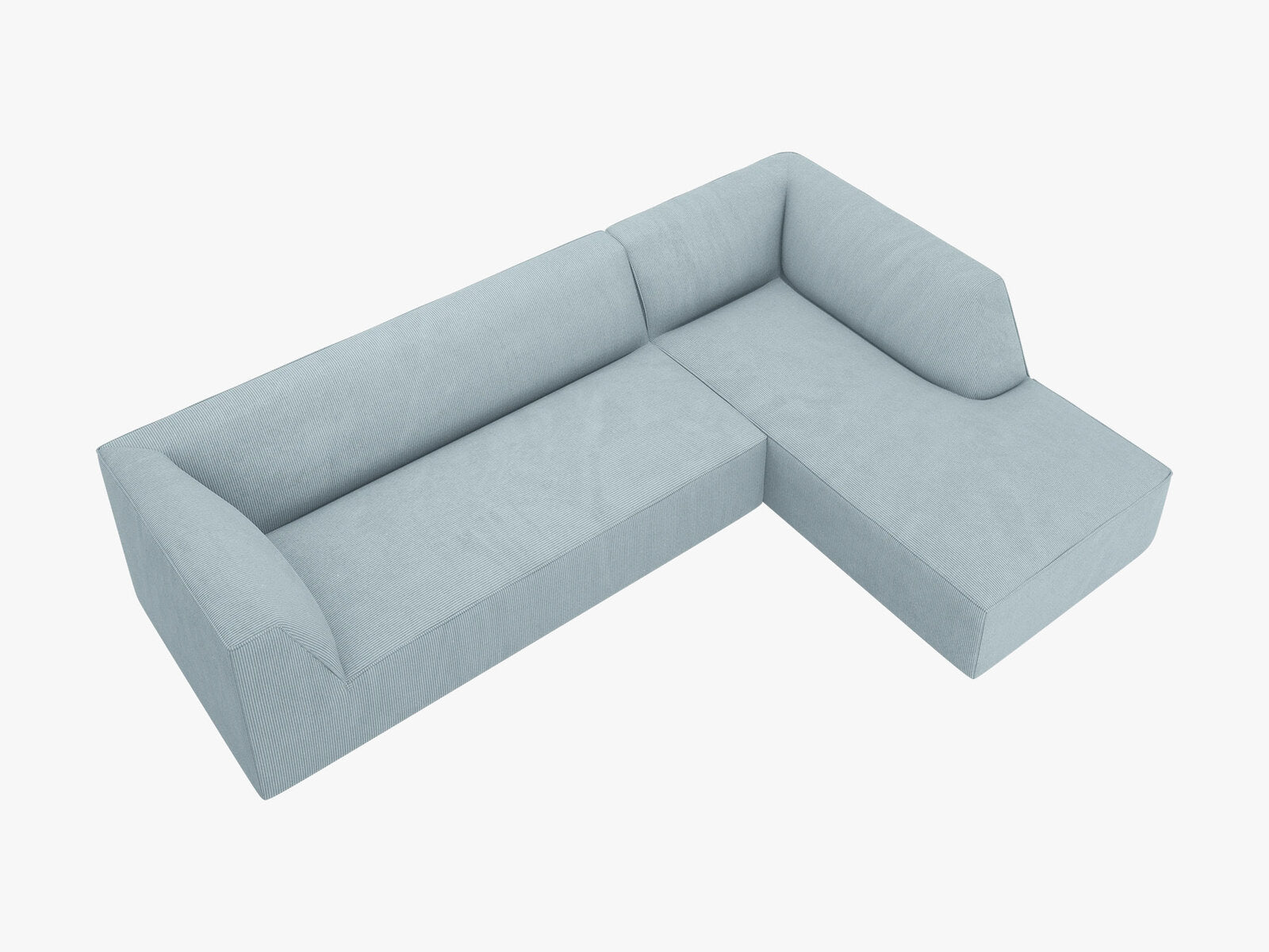 Micadoni 4-Sitzer Modular Sofa Ruby Rechts Kord Scala Hellblau