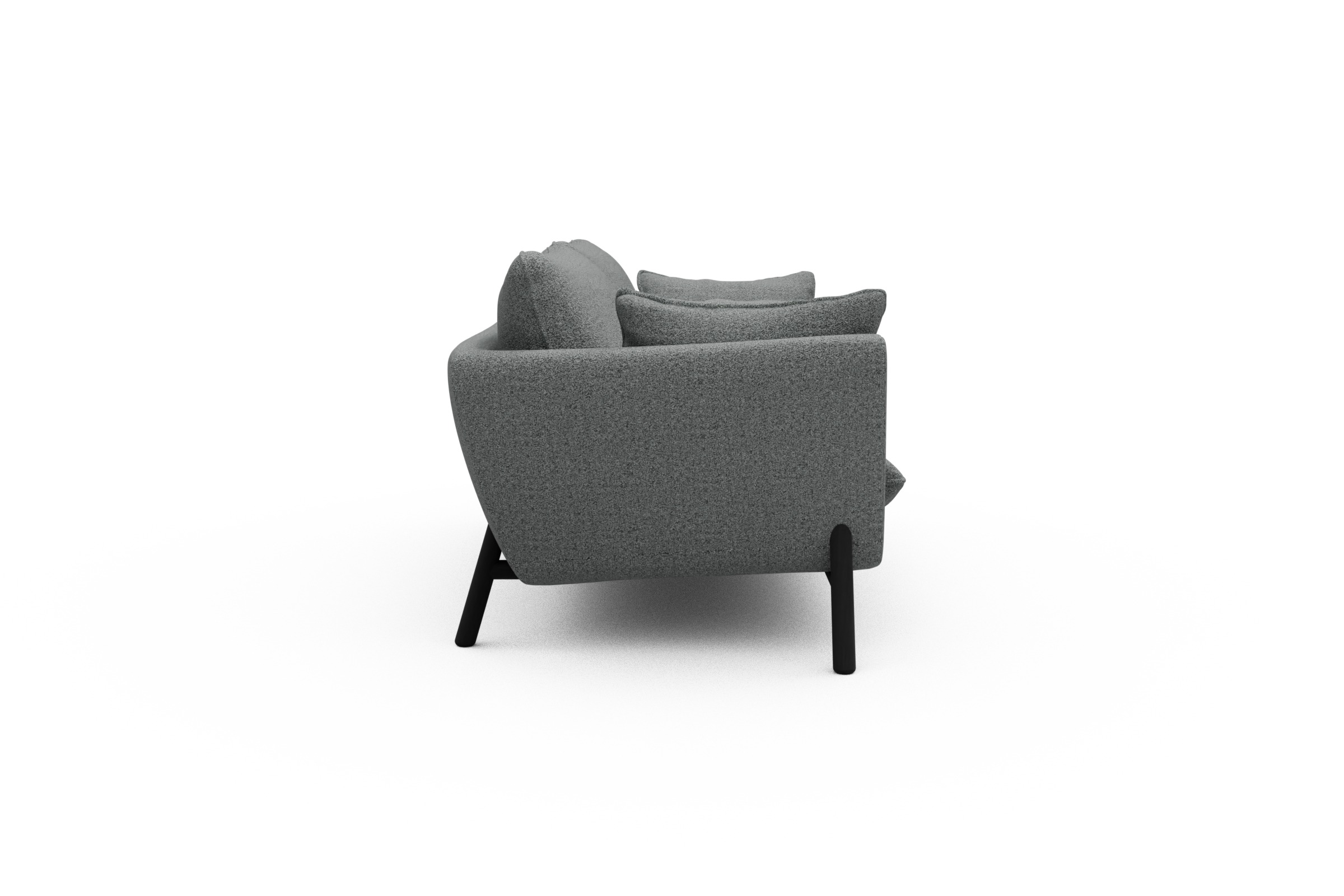 Sofa Emil 2-Sitzer Beinfarbe Eiche Schwarz Aivi-Gravet-Grey