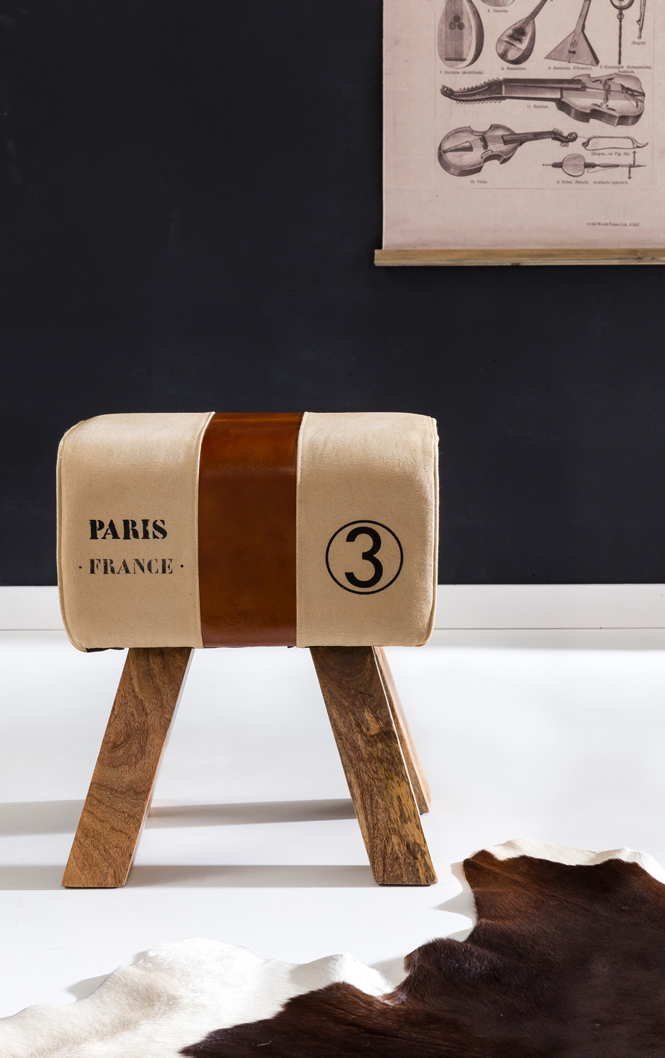 Sitzhocker Dalvik Stoff Braun 40 × 30 × 47 cm