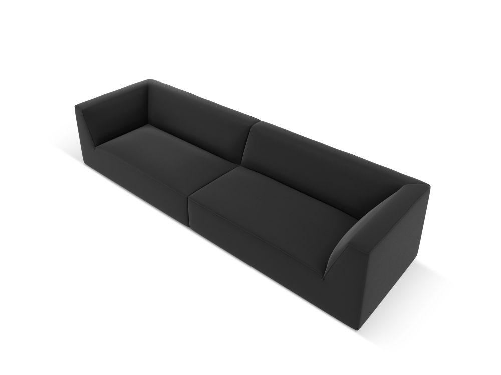 Cosmopolitan Design Sofa Siena 4-Sitzer Kunstleder Pacifico Schwarz