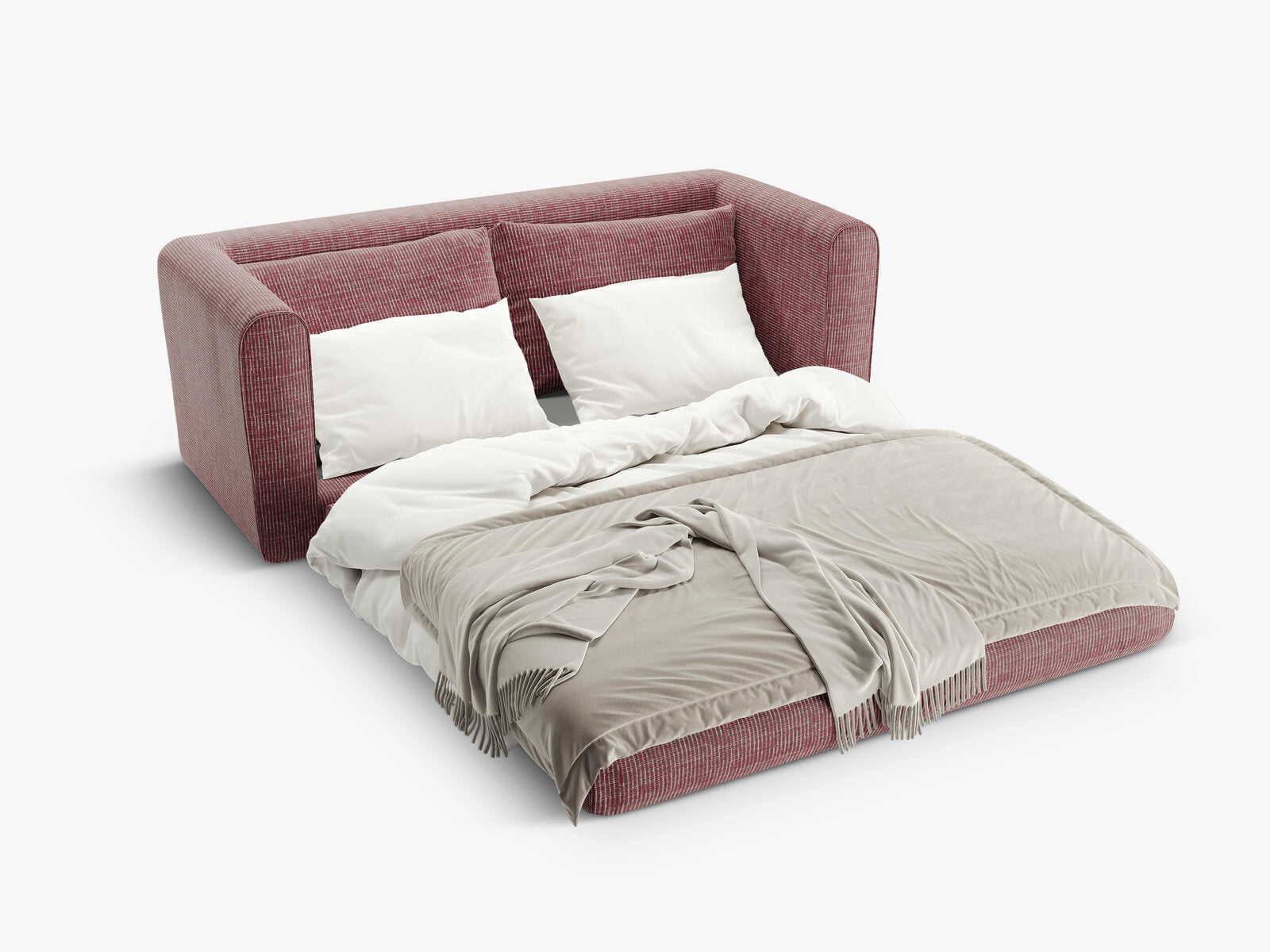 Micadoni Sofa Lido 2-Sitzer Strukturierter Stoff Rot