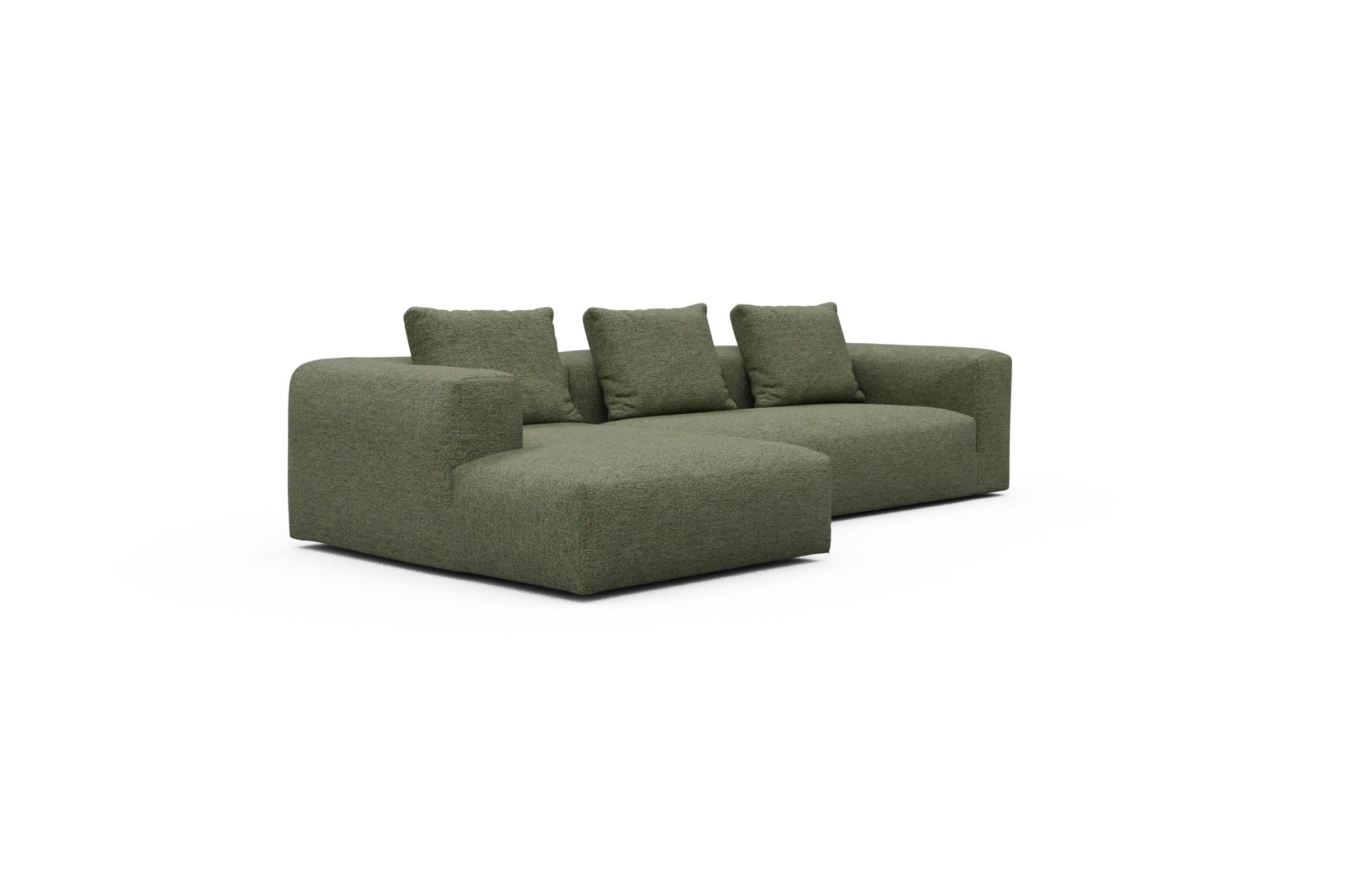 Ecksofa Fred Chaiselongue links mit 2,5-Sitzer Carreno-Vivid-Green