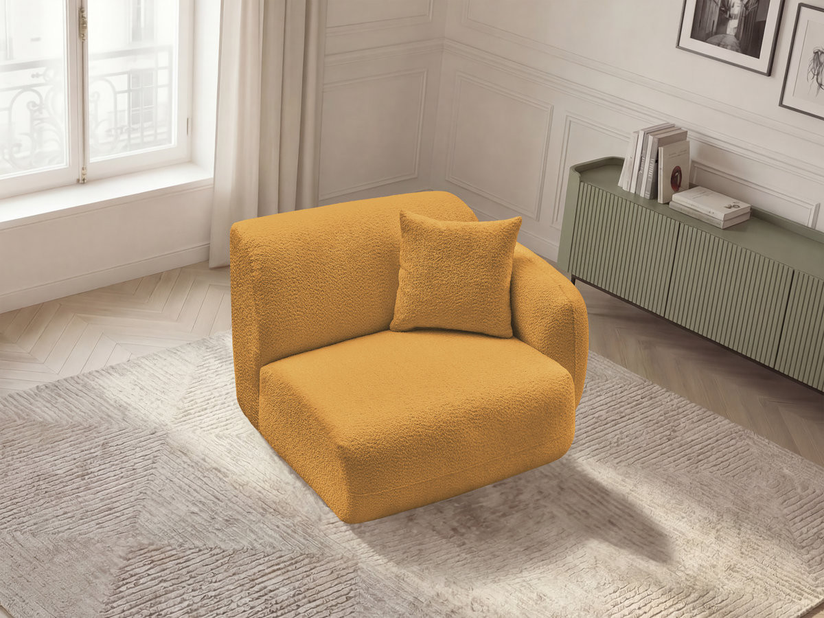Bobochic Anda Sofamodul 1-Sitzer 104 × 103 cm Chenille Gelb Ecke rechts