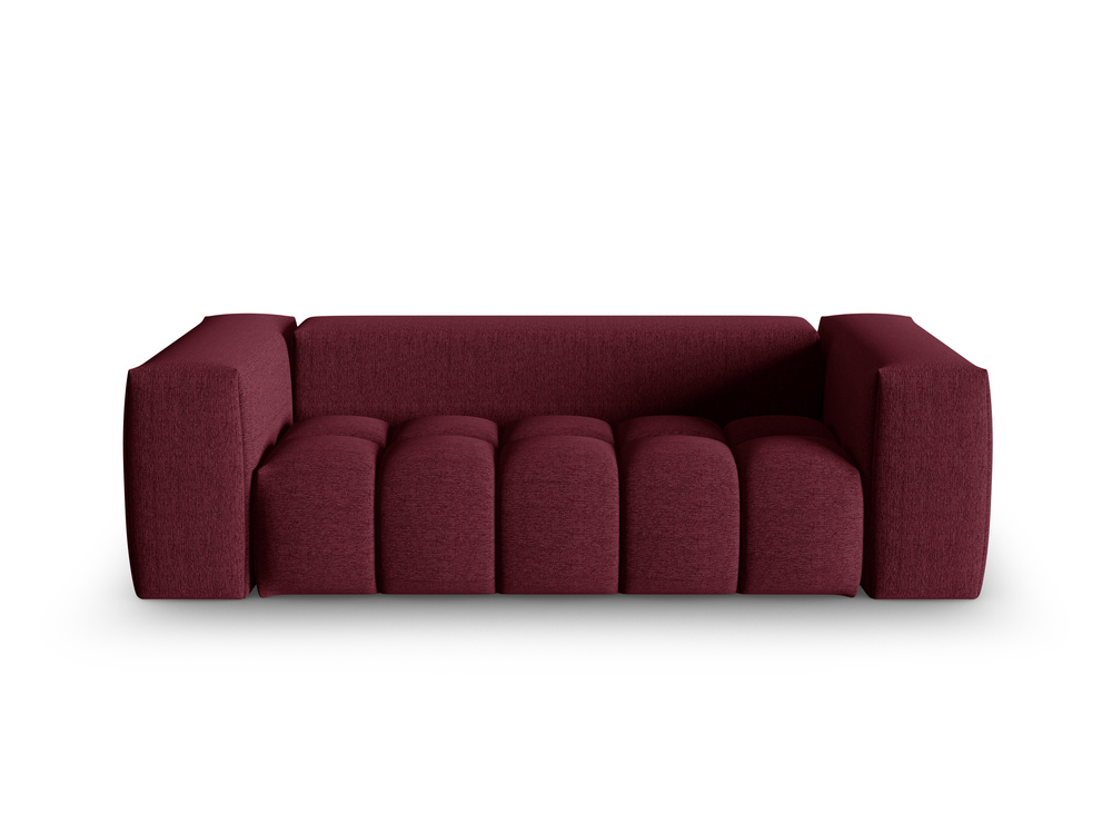 Cosmopolitan Design Sofa Verona 3-Sitzer kleine Version Strukturierter Stoff Sorella Burgundfarben