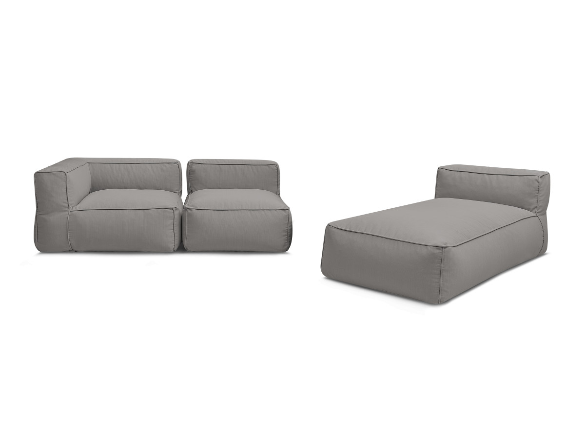 Bobochic Giulia Gartensofa 3-Sitzer 240 × 170 cm Stoff Dunkelgrau