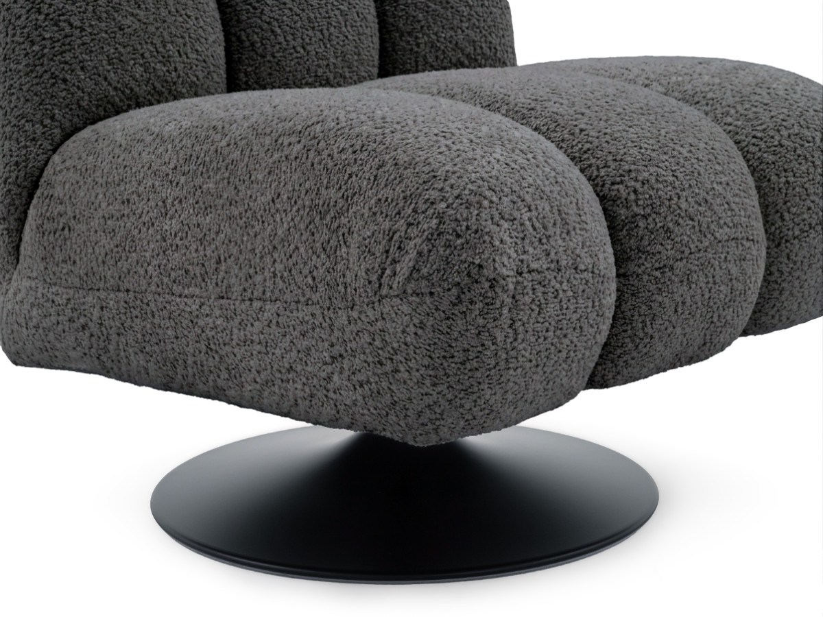 Bobochic Janissaire Sessel 79 × 89 cm Bouclé-Stoff Dunkelgrau