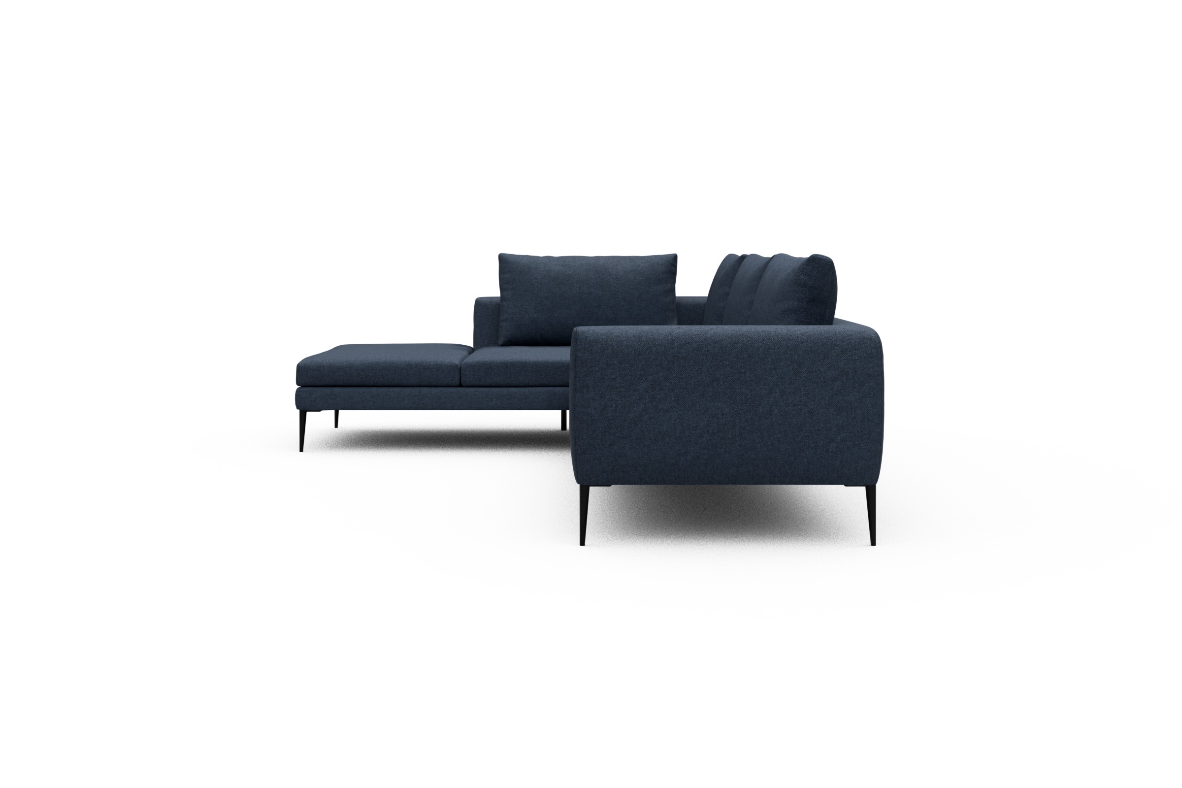 Ecksofa Paul Relax-Ecke rechts mit 3-Sitzer Sama-Deep-Blue
