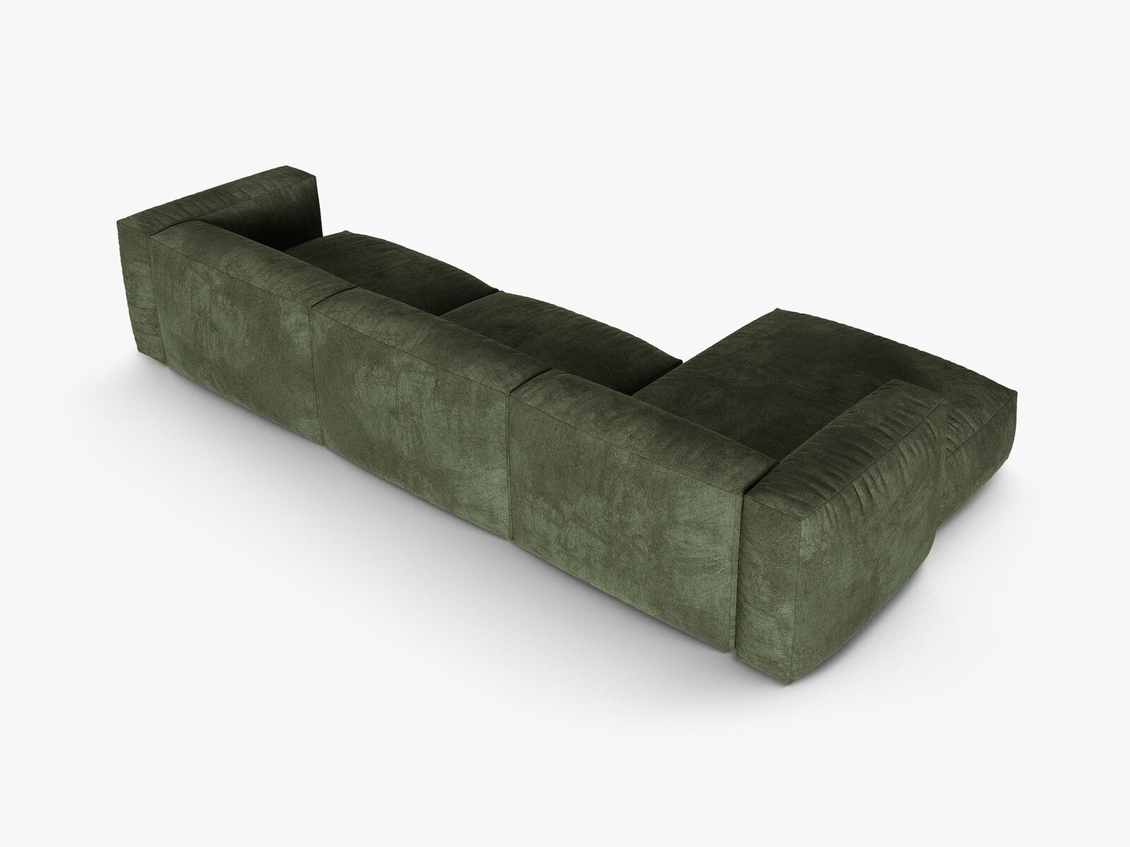 Micadoni Ecksofa Martina 3-Sitzer 90cm Sitztiefe Links Samt Vogue Grün